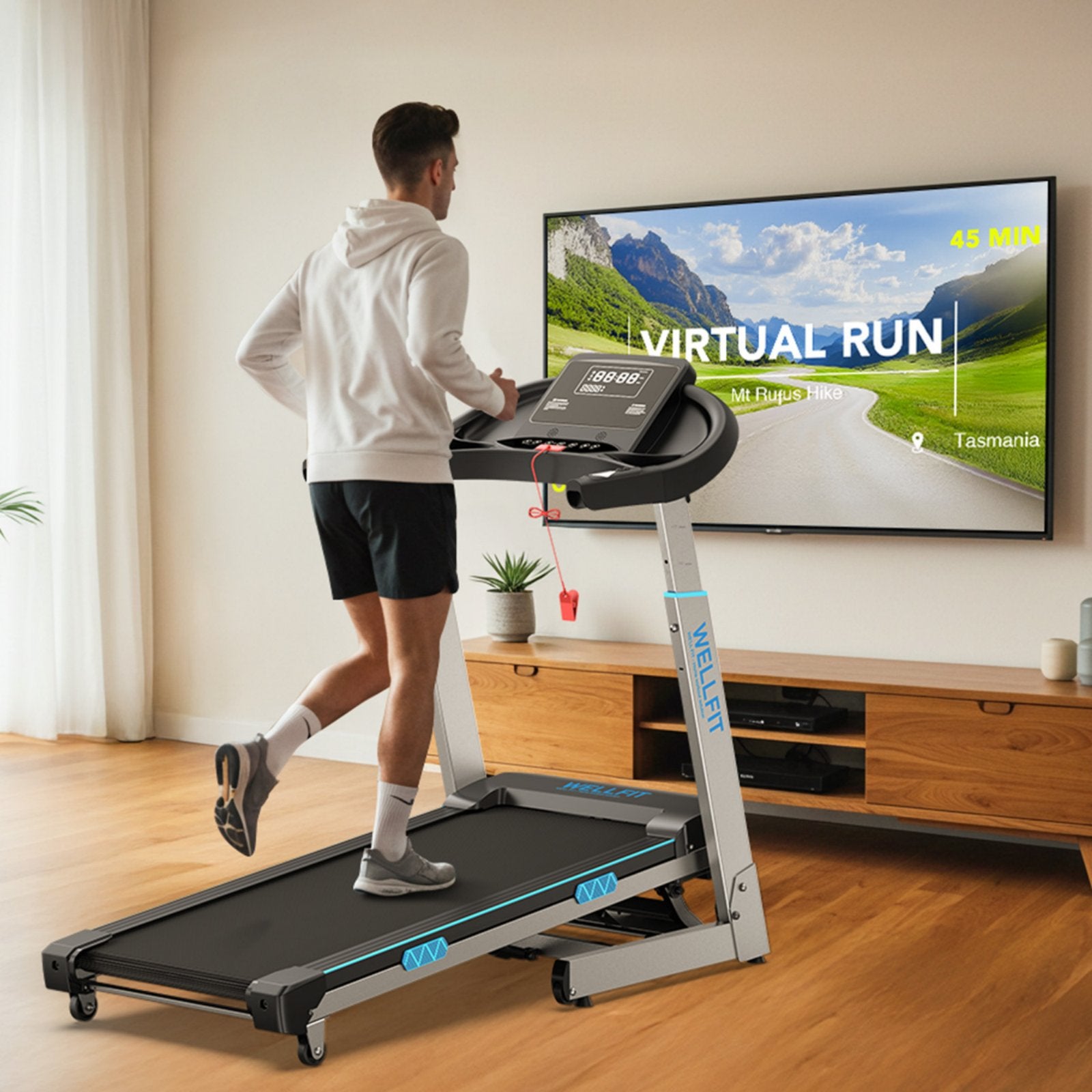 WELLFIT TM007 treadmill with automatic incline