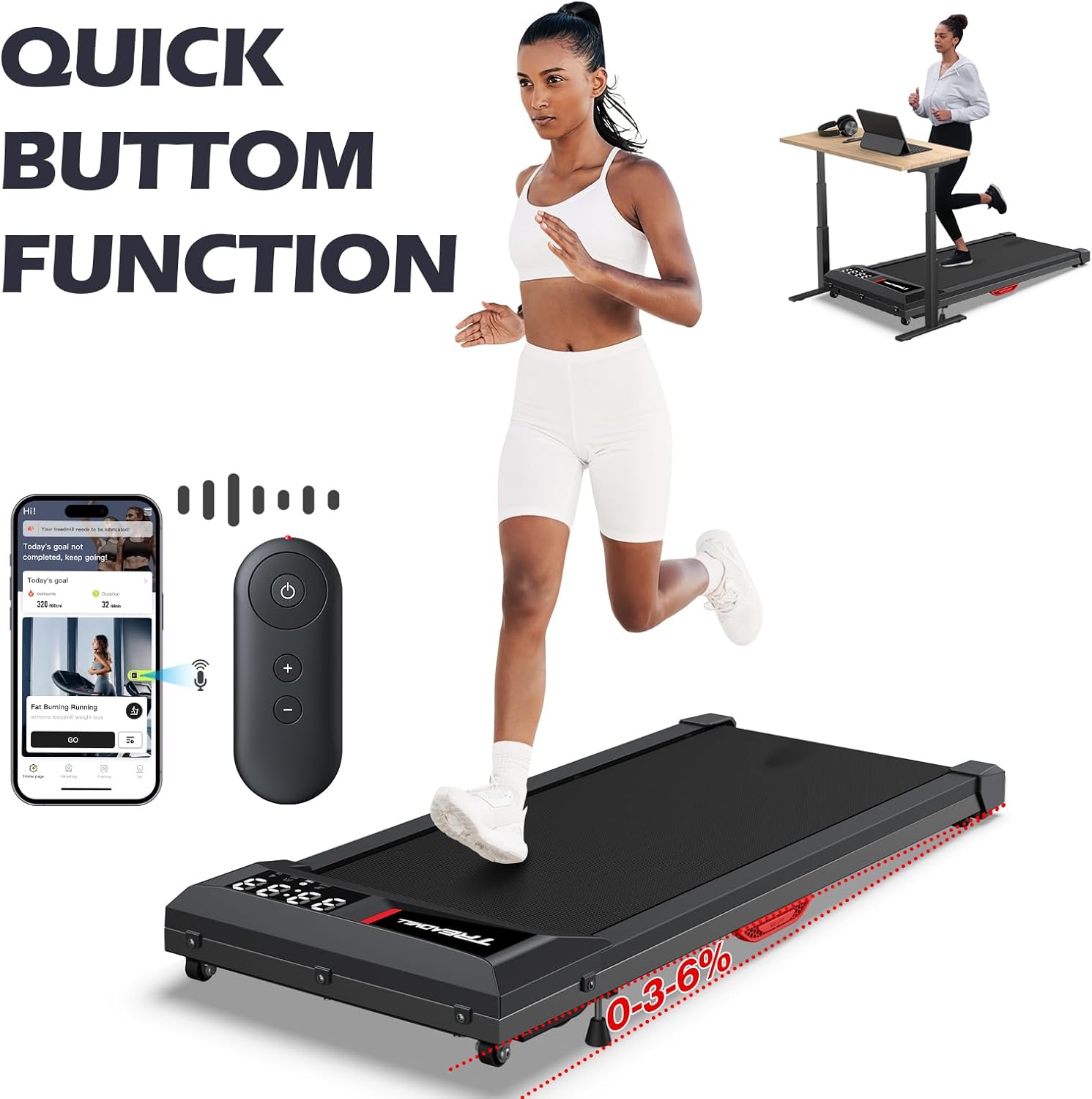 WELLFIT Walking Pad Treadmill Remote Control