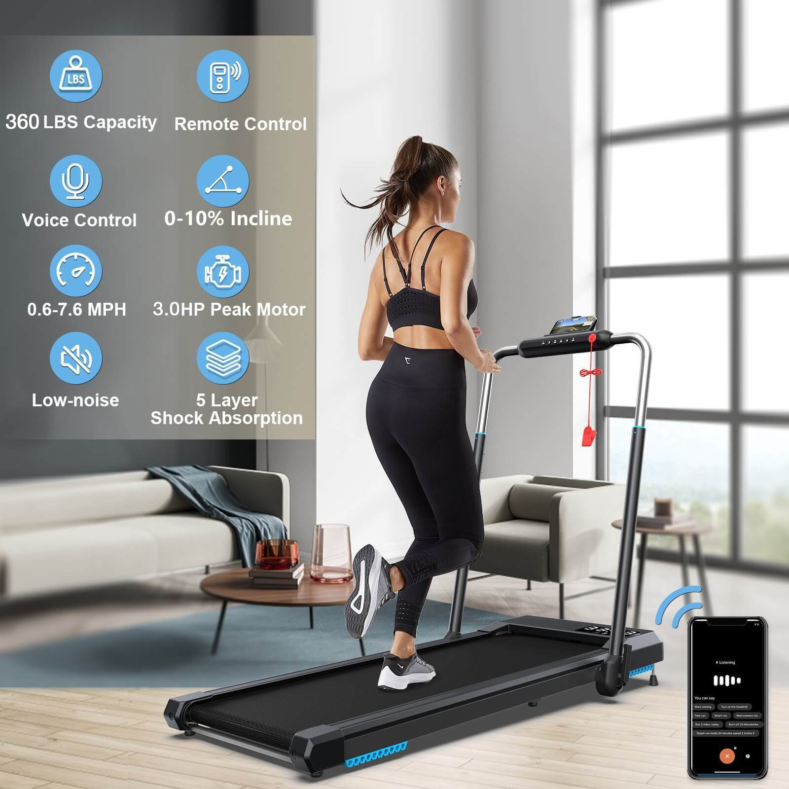 WELLFIT TM002 foldable treadmill for seniors