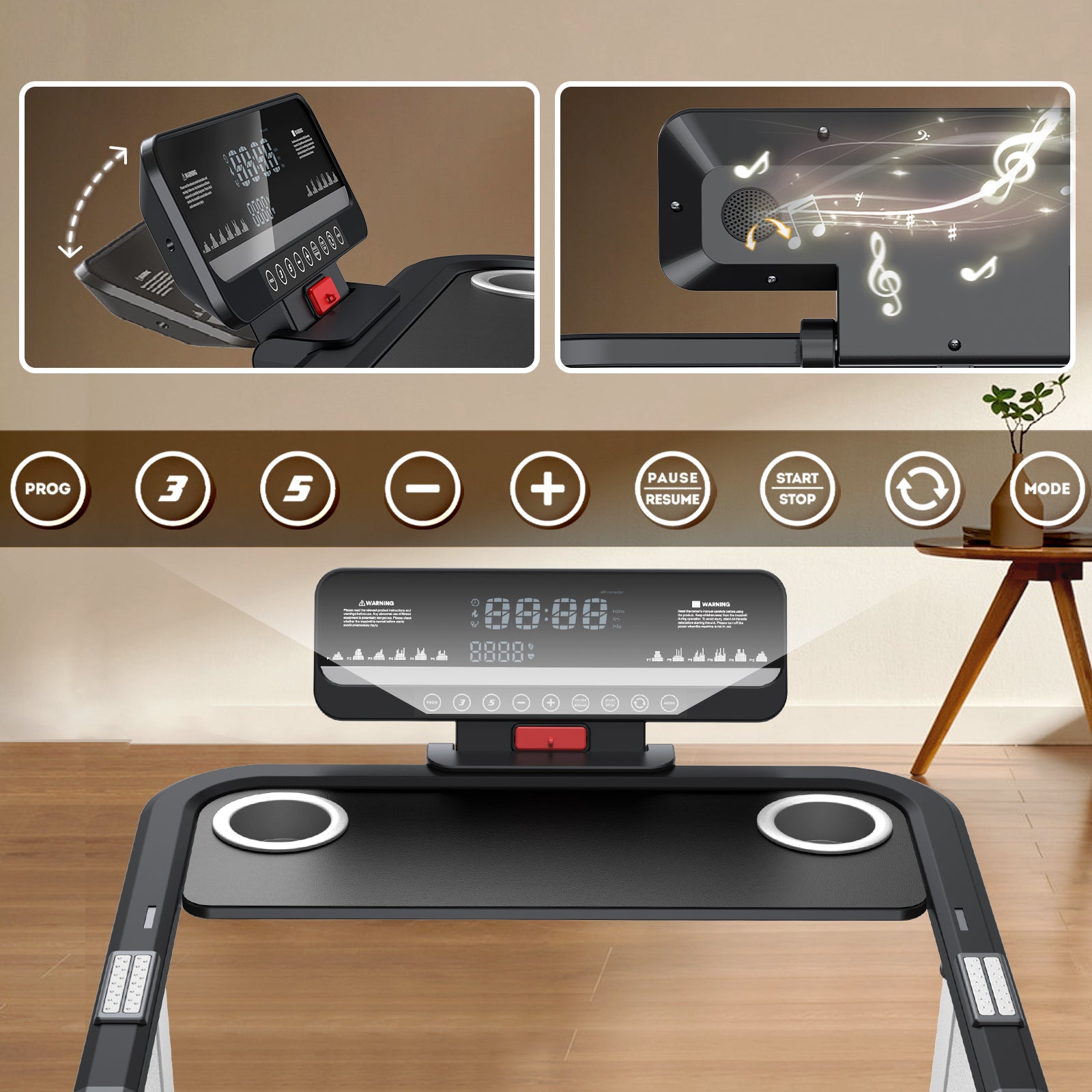 WELLFIT TM006 smart treadmill with music player