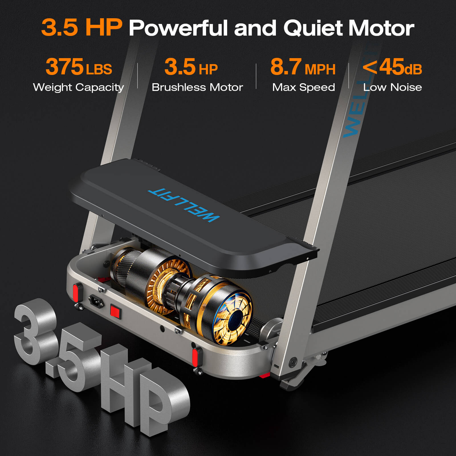 TM006 Incline Foldable Treadmill With Desk & 375lbs Max Load