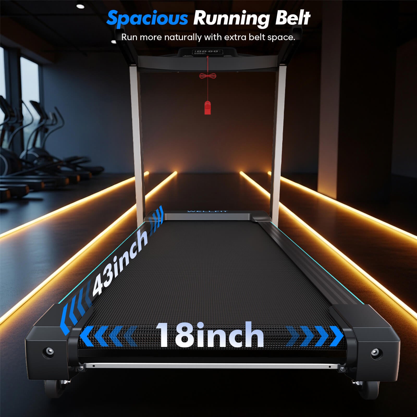 TM007 Foldable Treadmill 15% Auto Incline 18*43" Running Area