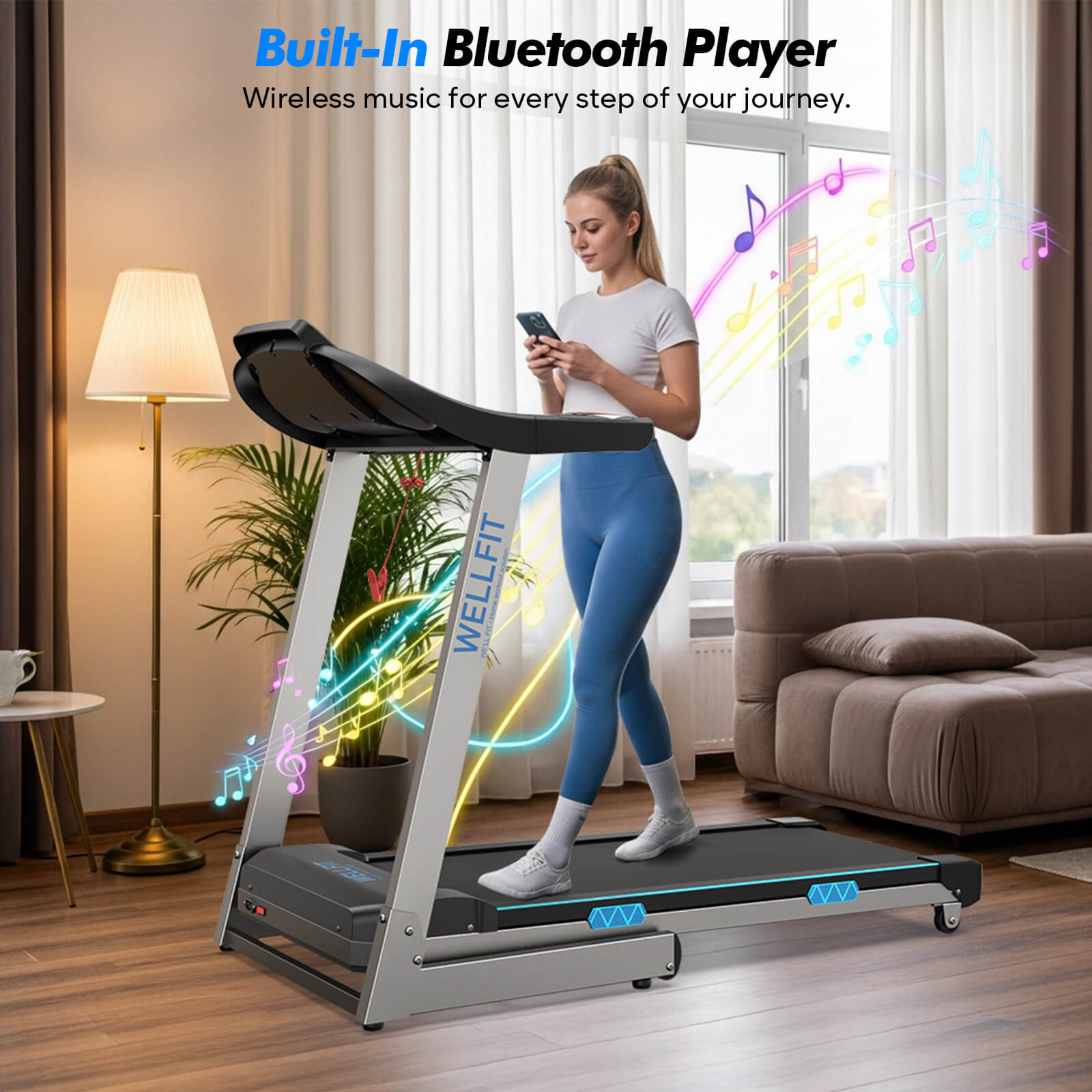 TM007 Foldable Treadmill 15% Auto Incline 18*43" Running Area