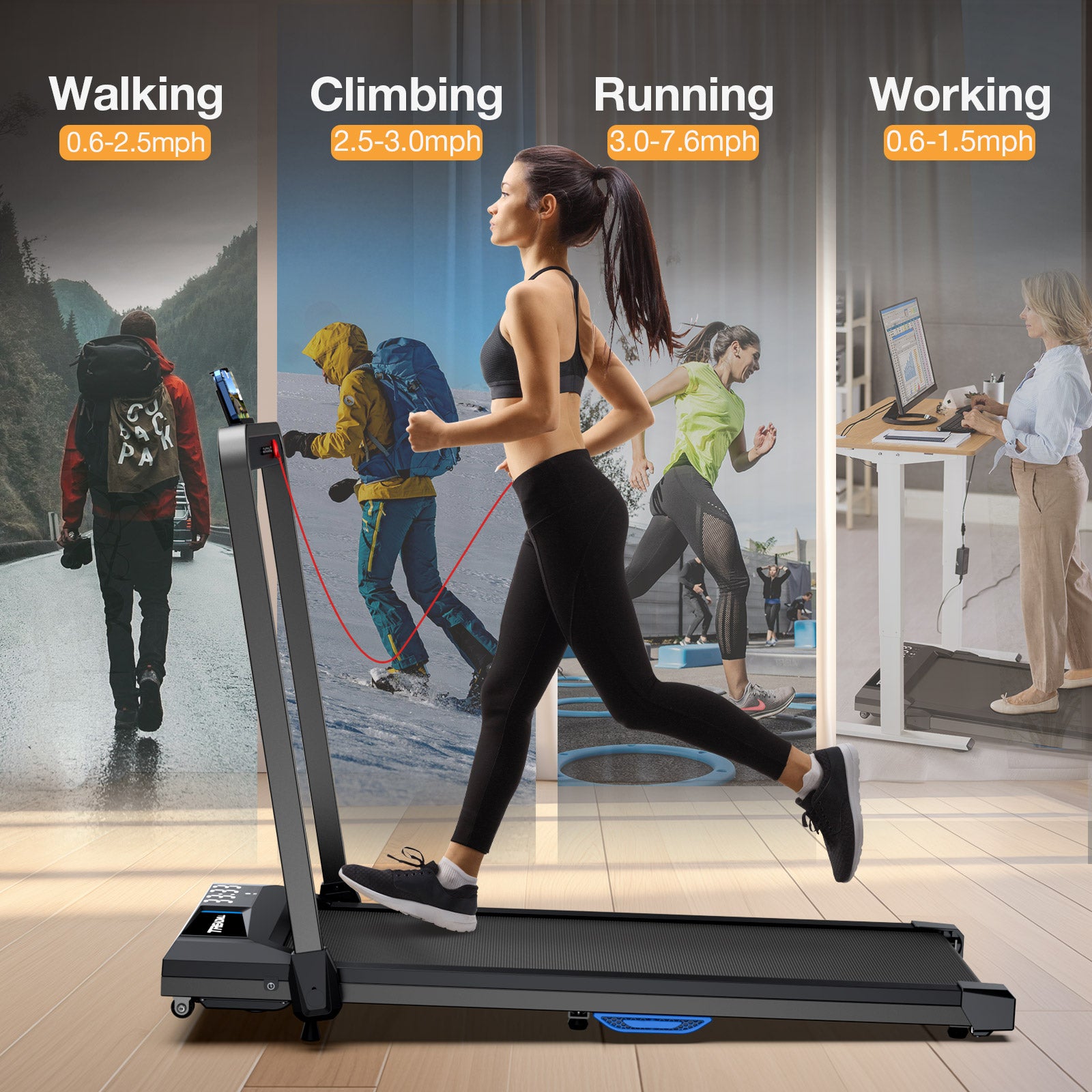 TM010 Treadmill that supports different modes of workout