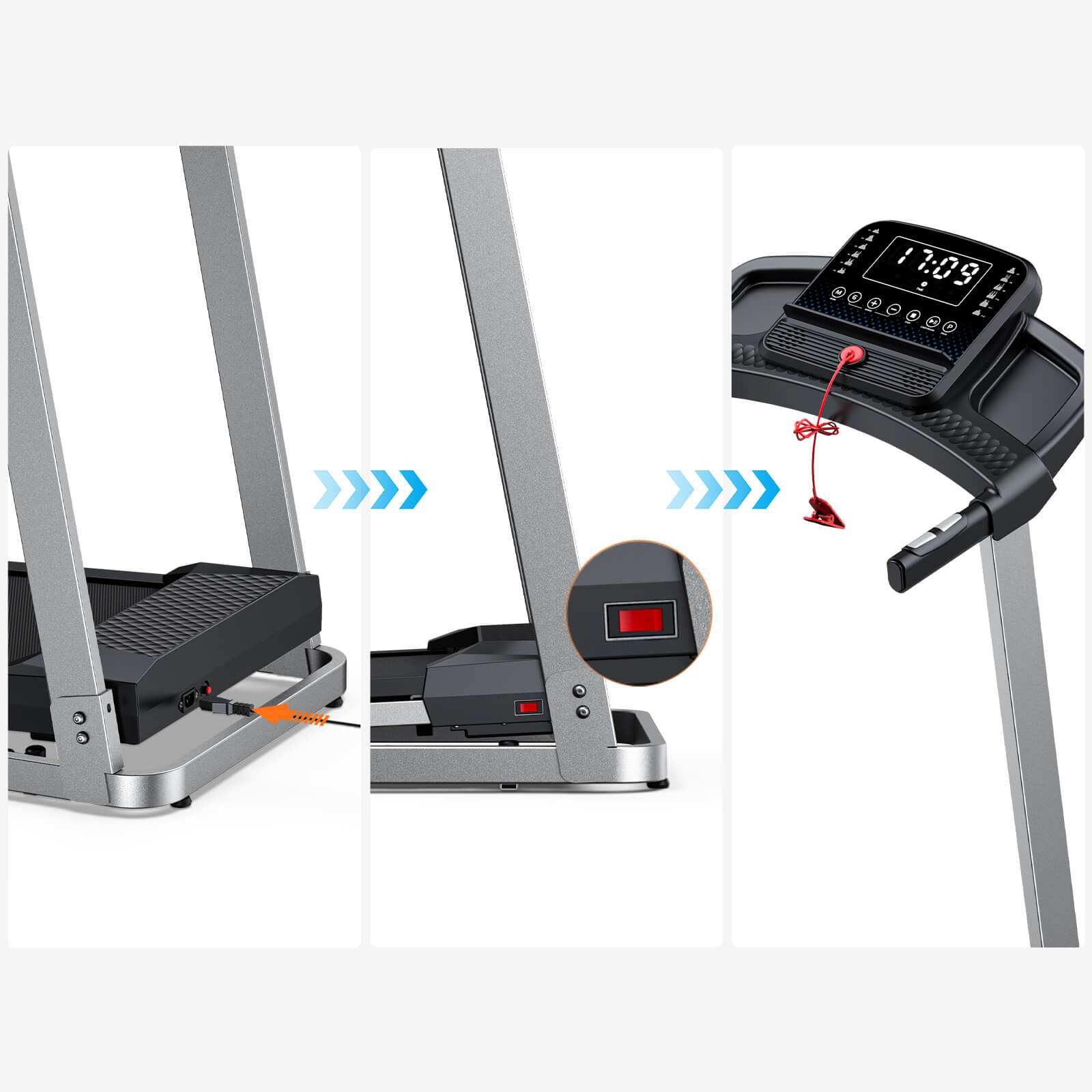 TM015-Foldable Incline Treadmill With Side Rails 350 lbs Capacity