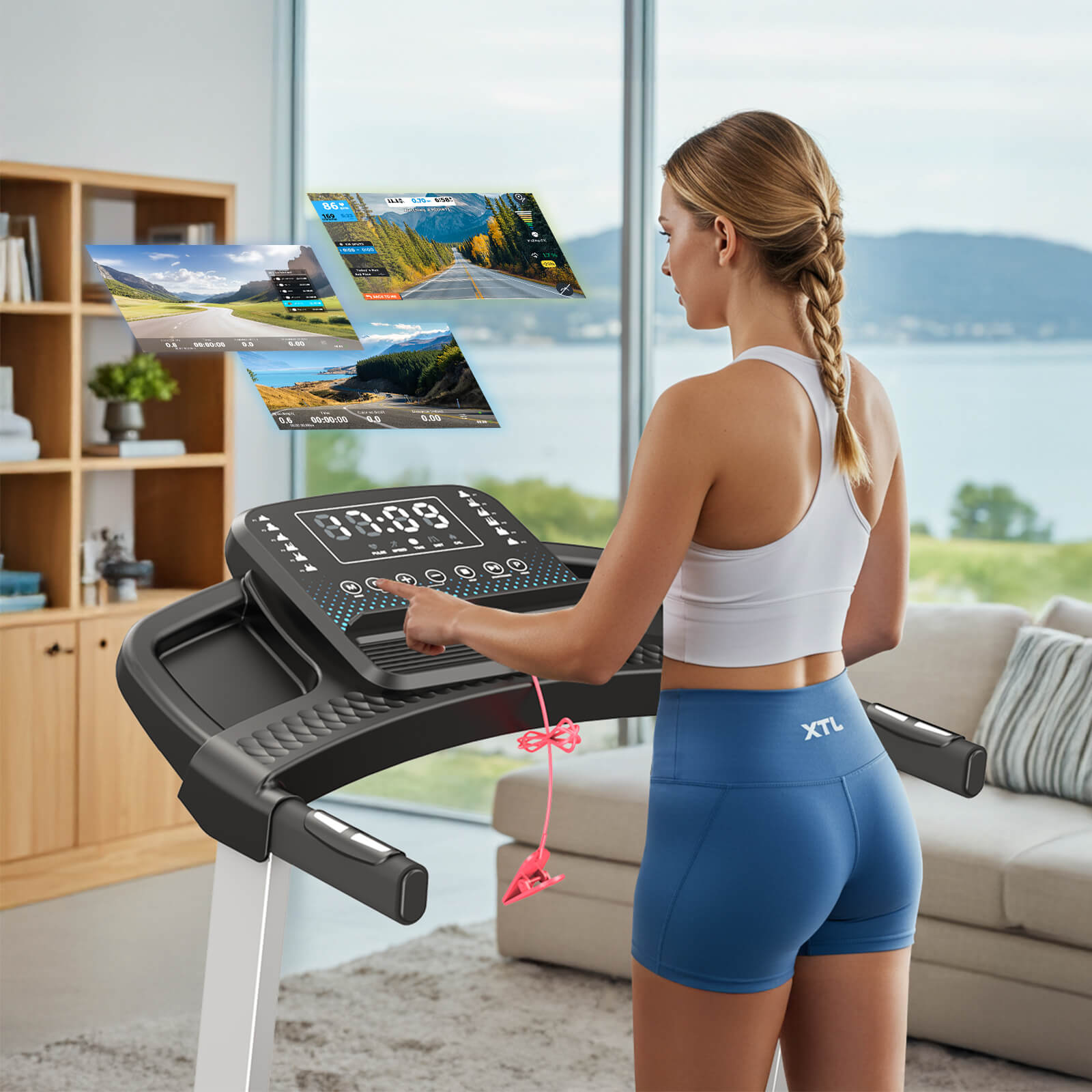 TM015-Foldable Incline Treadmill With Side Rails 350 lbs Capacity
