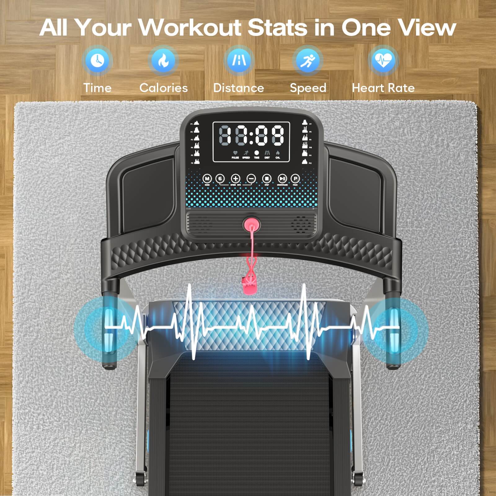 TM015_treadmill with heart rate monitor