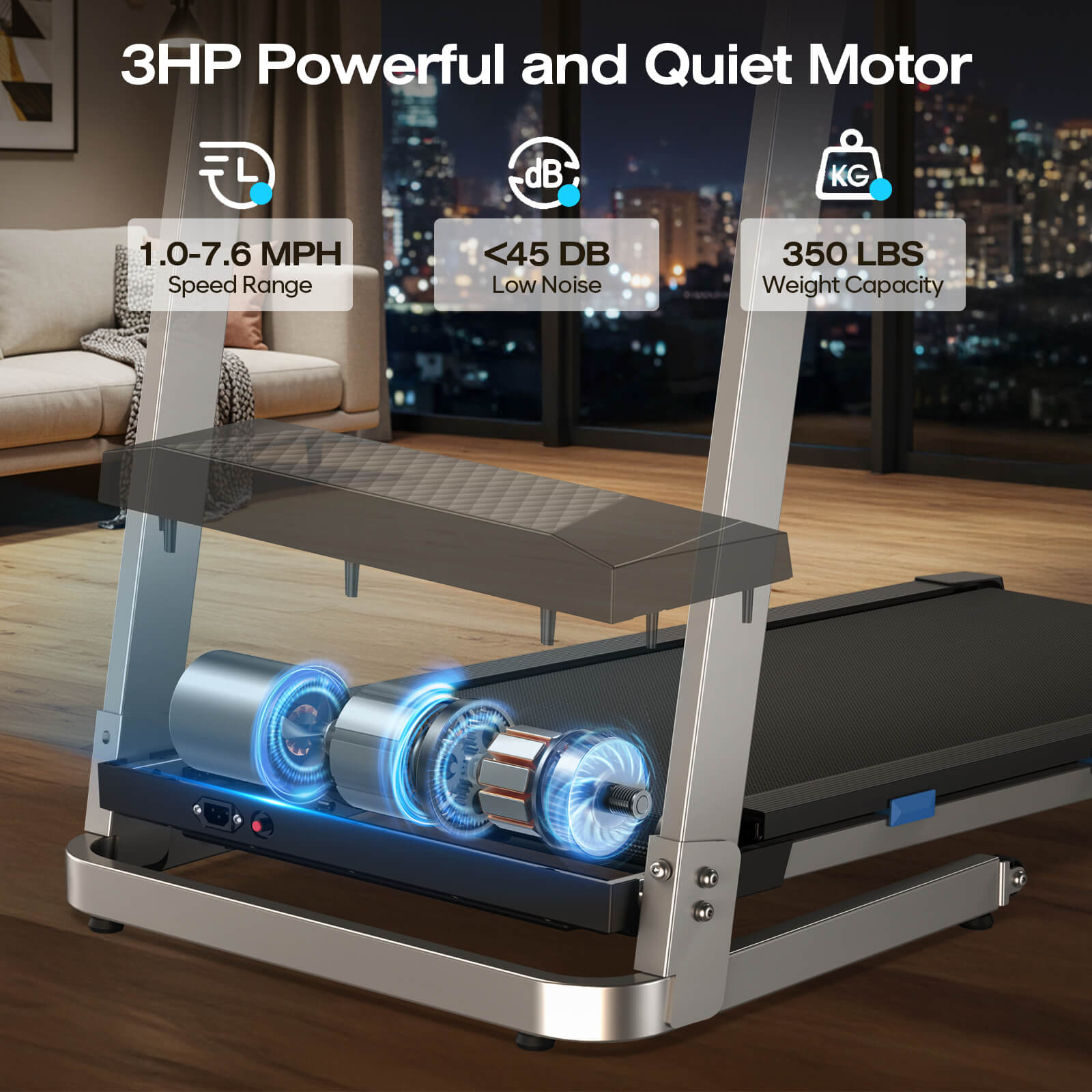 TM015_folding treadmill with quiet performance