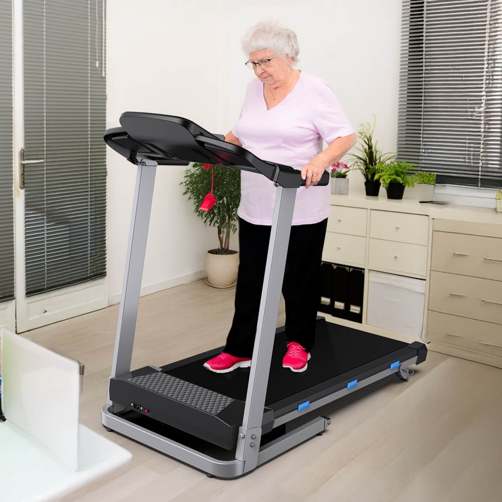 WELLFIT TM015 Best Treadmill with side handrail for senior and rehab
