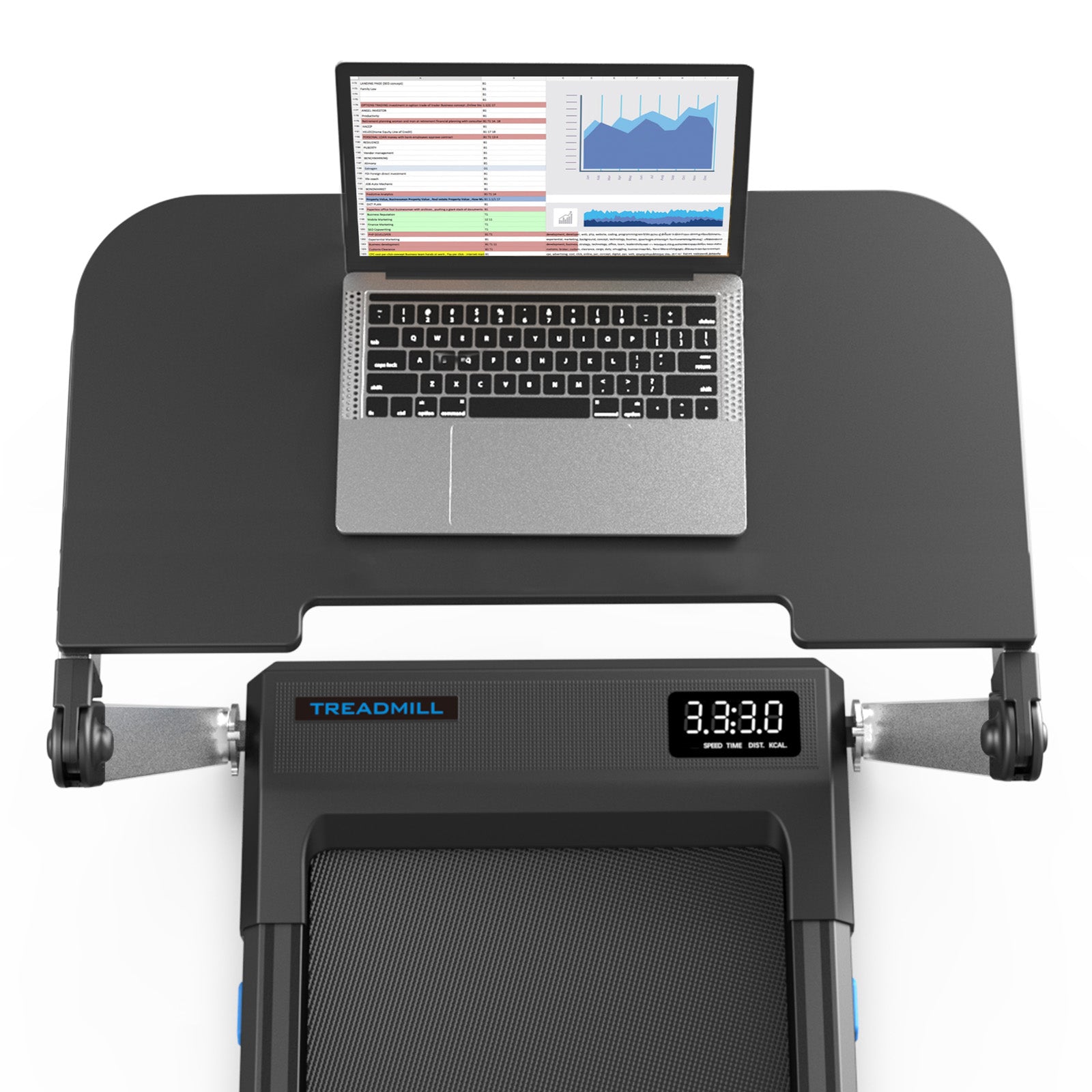 WELLFIT TM020 treadmill with workstation and the desk is removable if you don't need.