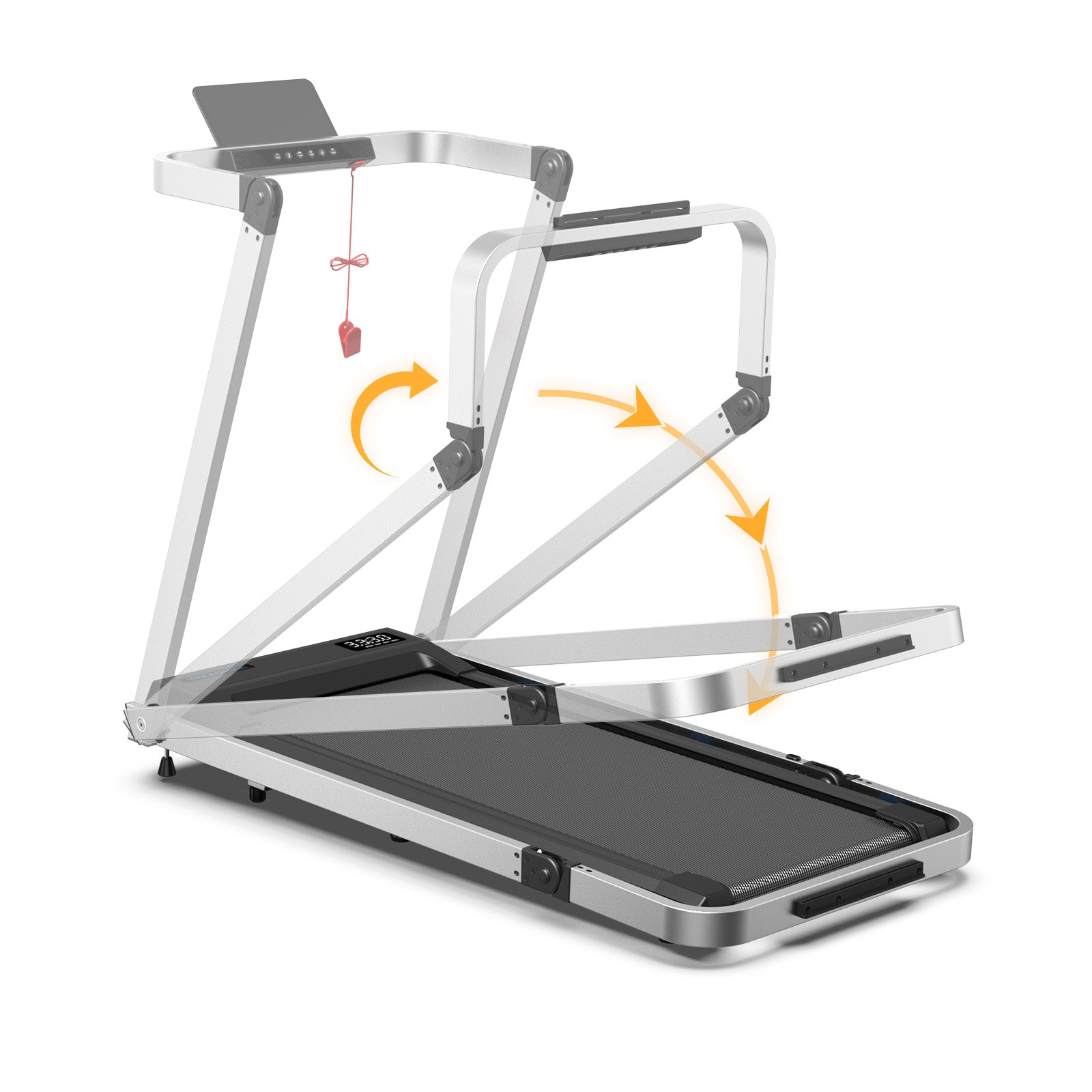 WELLFIT TM020 Foldable treadmill, 3 steps to fold.