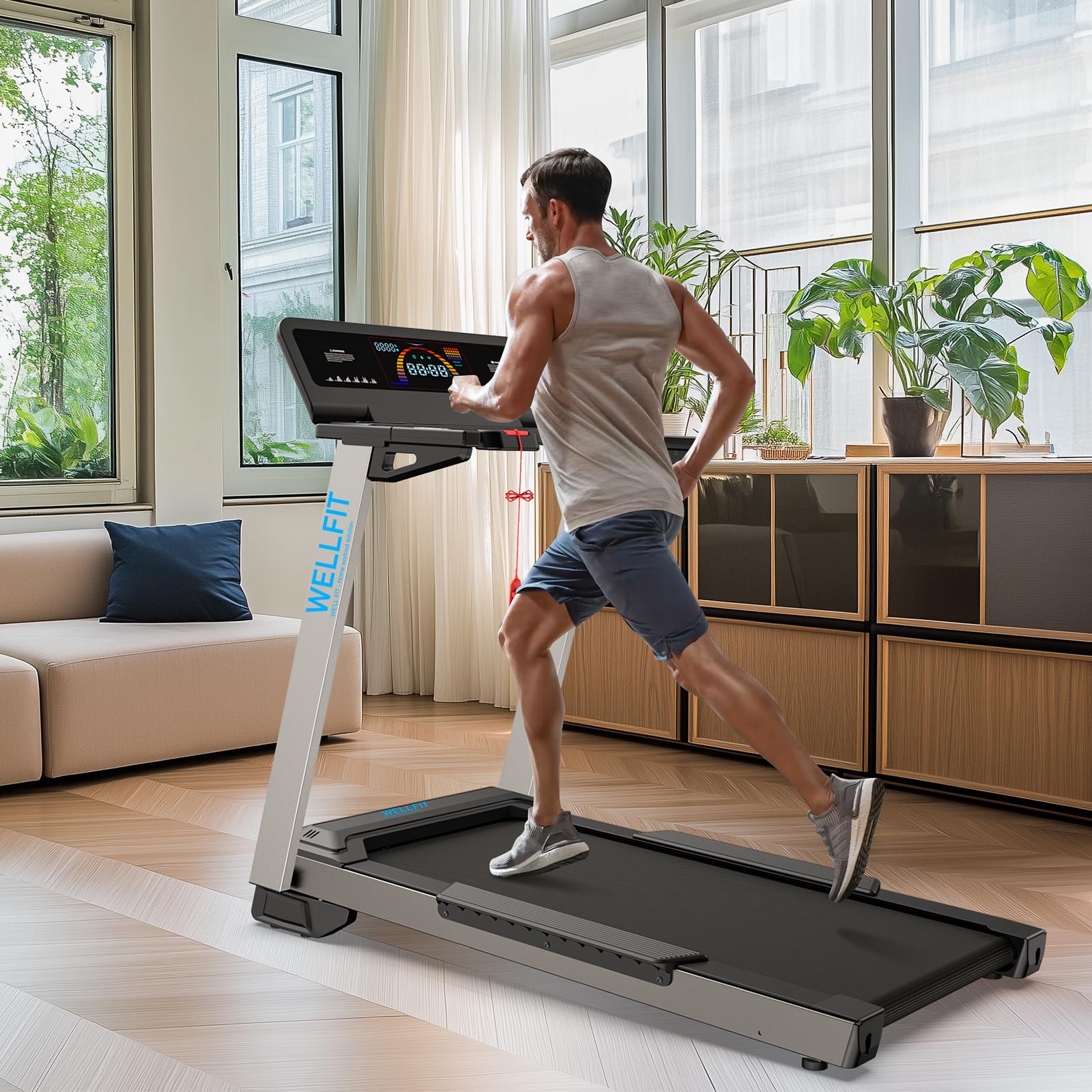 WELLFIT TM024 perfect heavy-duty treadmill for home gym