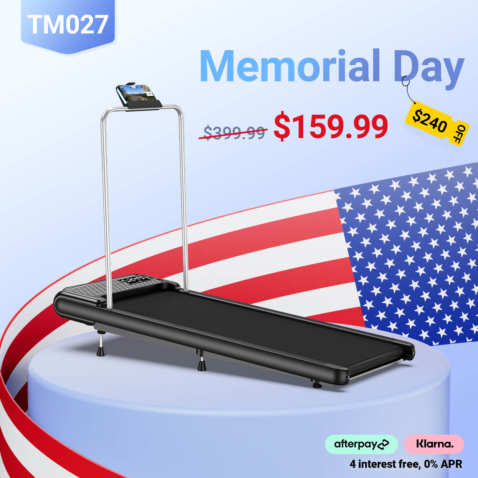 TM027 - 10% Incline Treadmill With Removable Handrail-1