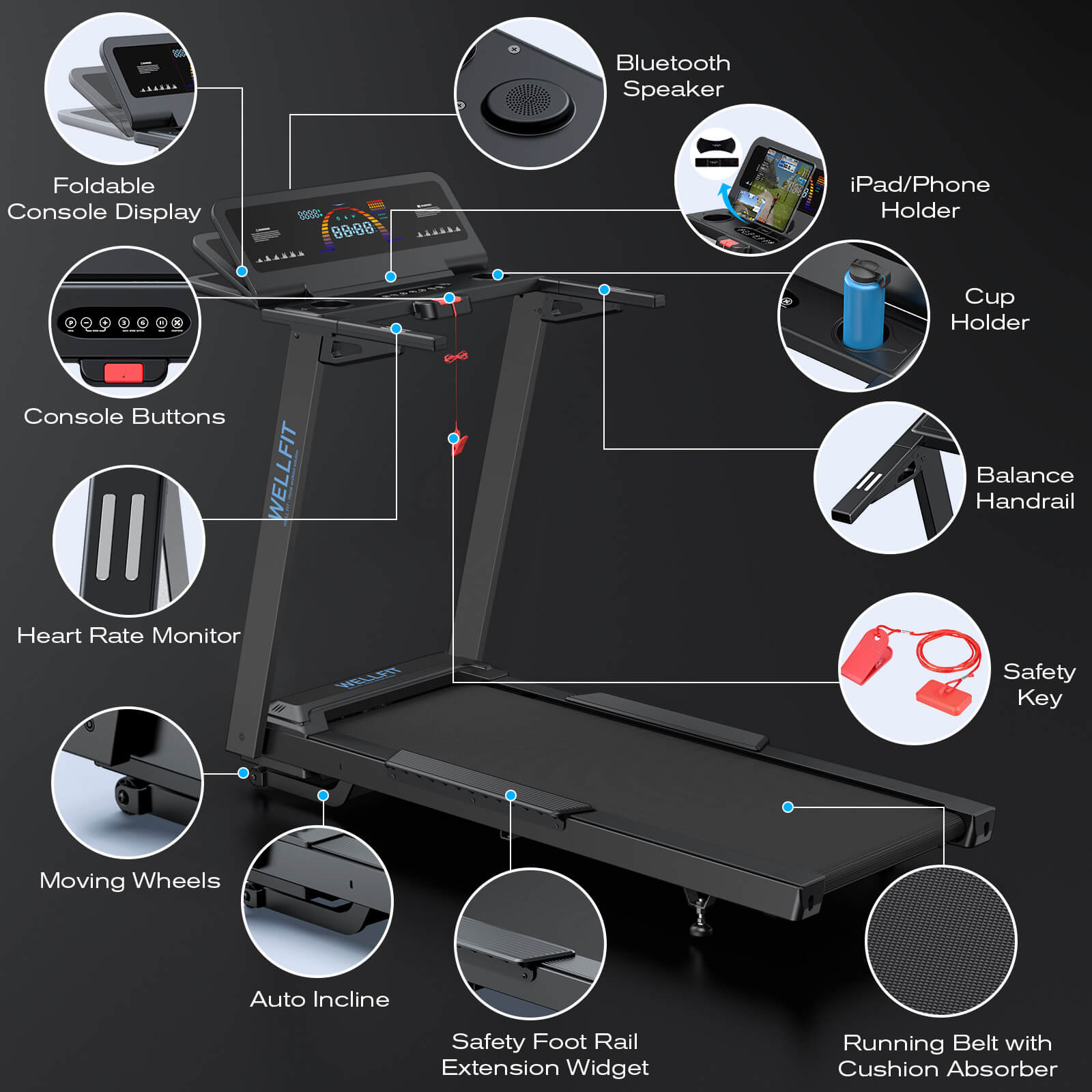 WELLFIT TM029 treadmill for sale heavy duty
