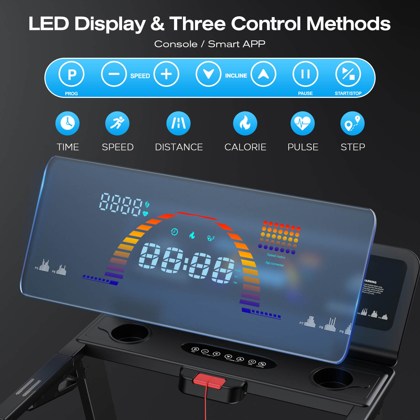 WELLFIT TM029 treadmill with track display