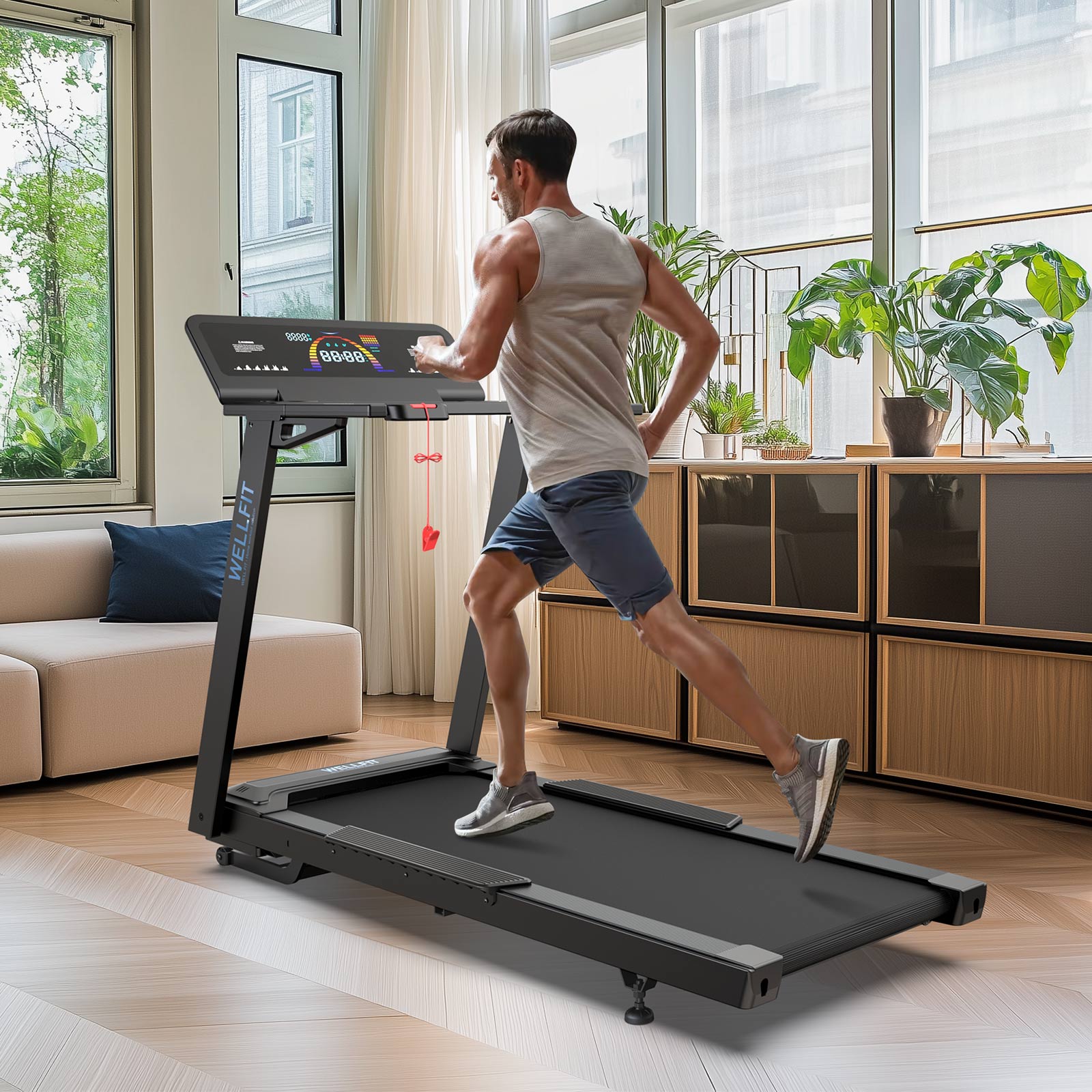WELLFIT TM029 heavy duty portable treadmill