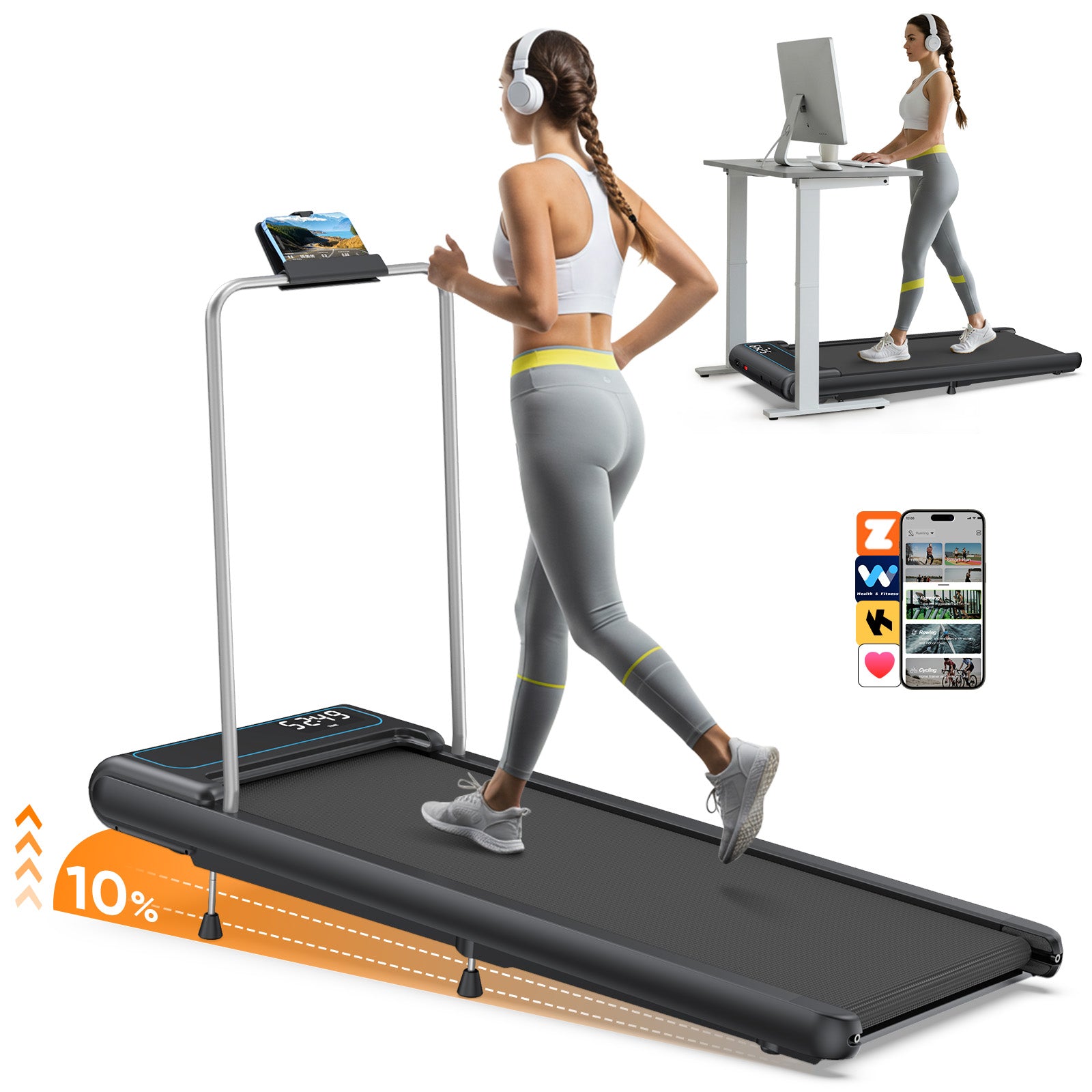 WELLFIT TM030 2025 best walking pad with handrails