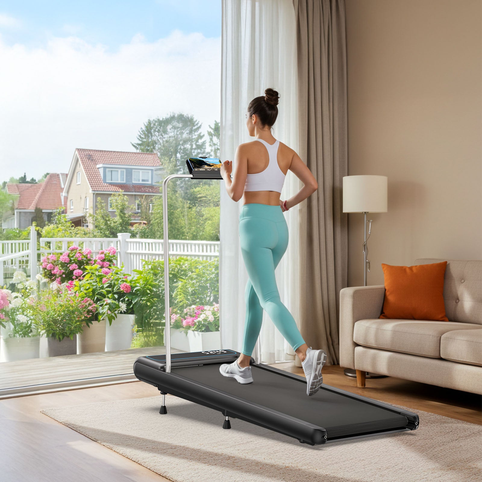 WELLFIT TM030 incline treadmill with handrails