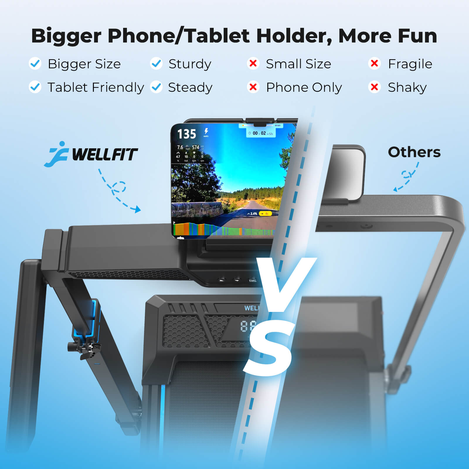 TM032 Height-Adjustable Treadmill with 10% Auto Incline 17*44 Inch Running Area