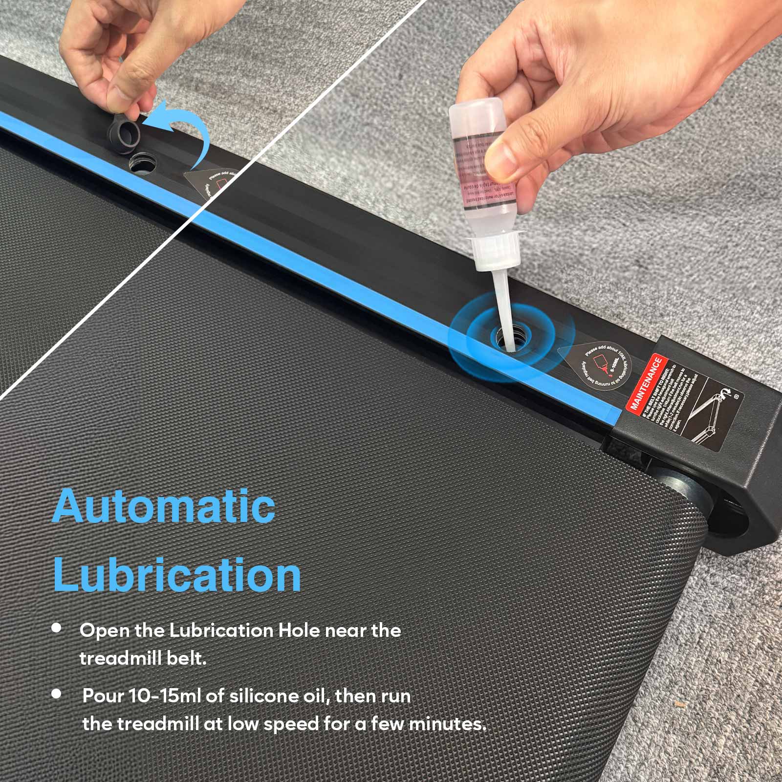 TM032 Height-Adjustable Treadmill with 10% Auto Incline 17*44 Inch Running Area