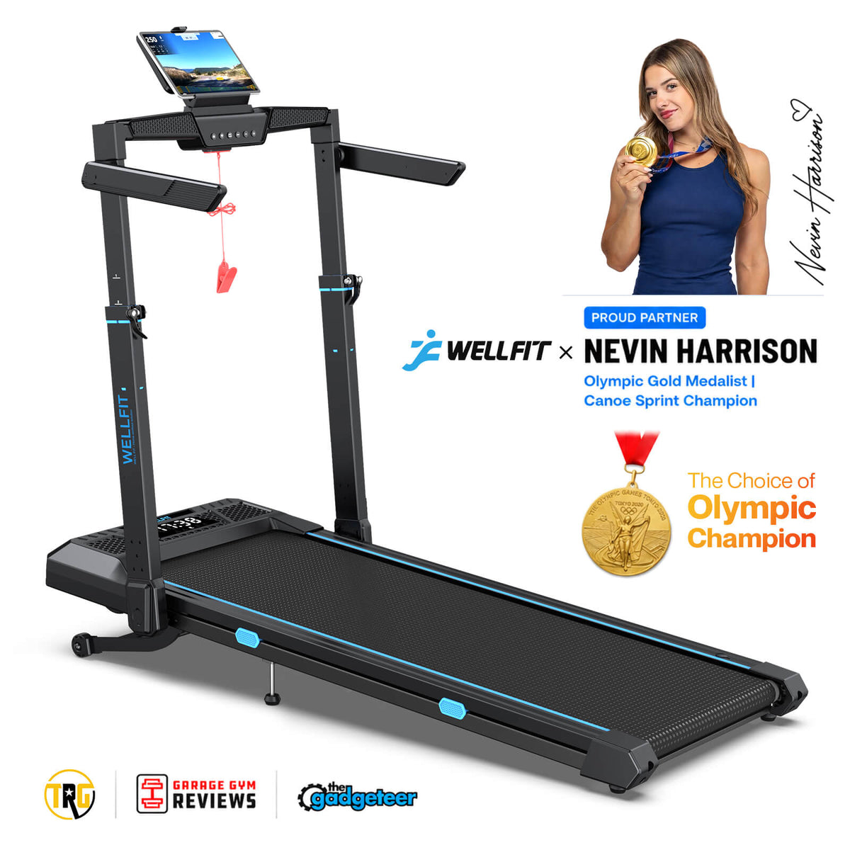 TM032 Height-Adjustable Treadmill with 10% Auto Incline 17*44 Inch Running Area