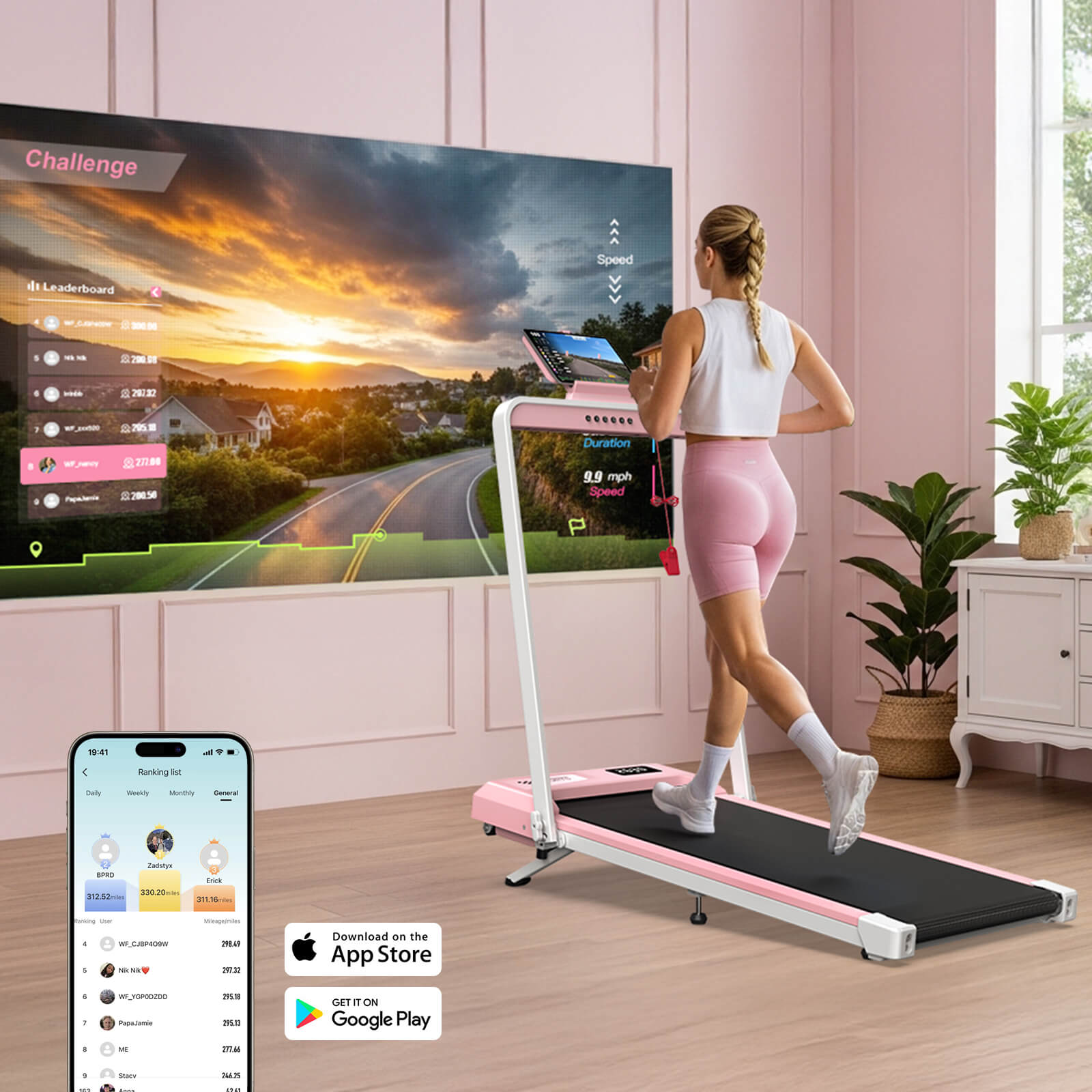 TM034 Folding Treadmill With 10% Incline