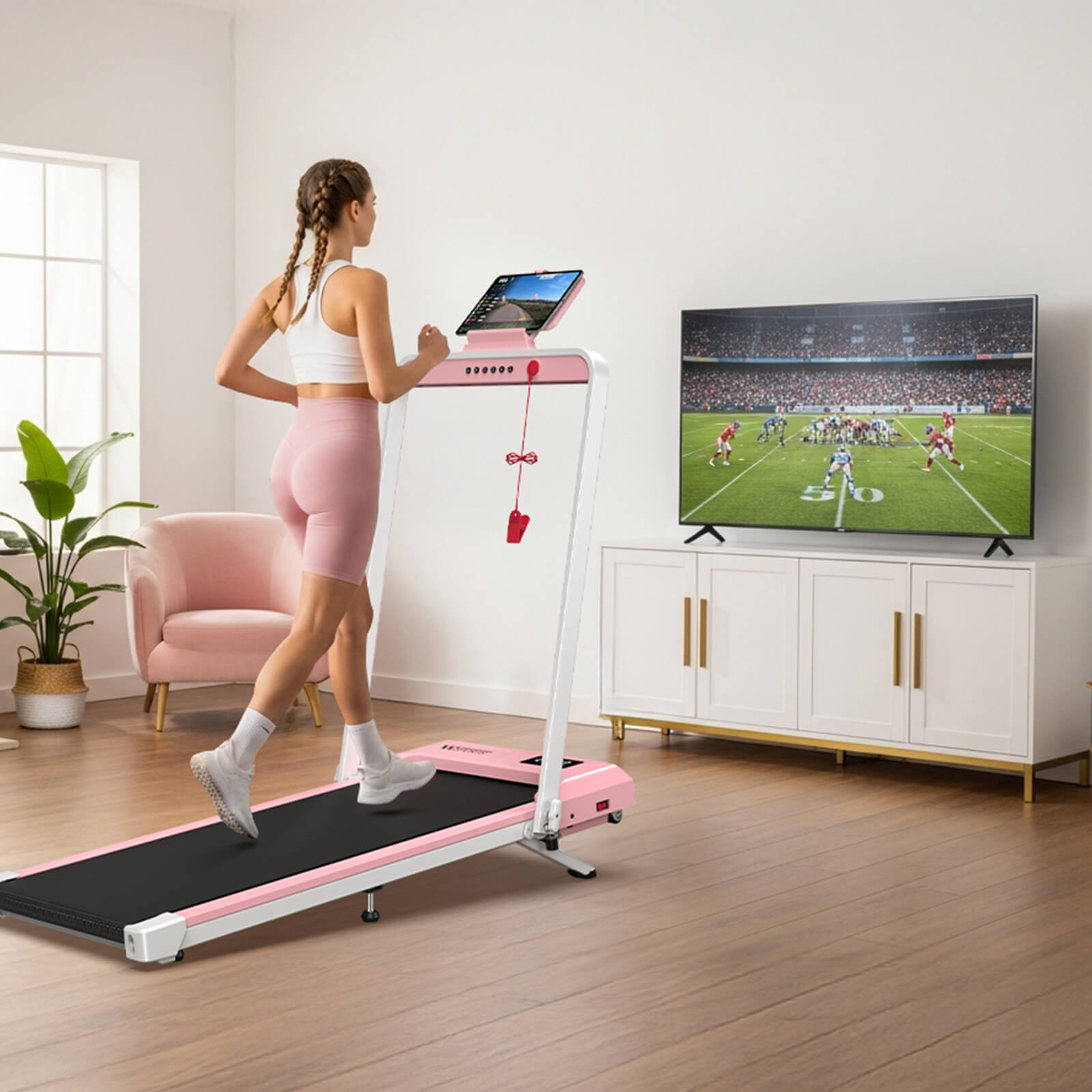 TM034 Folding Treadmill With 10% Incline