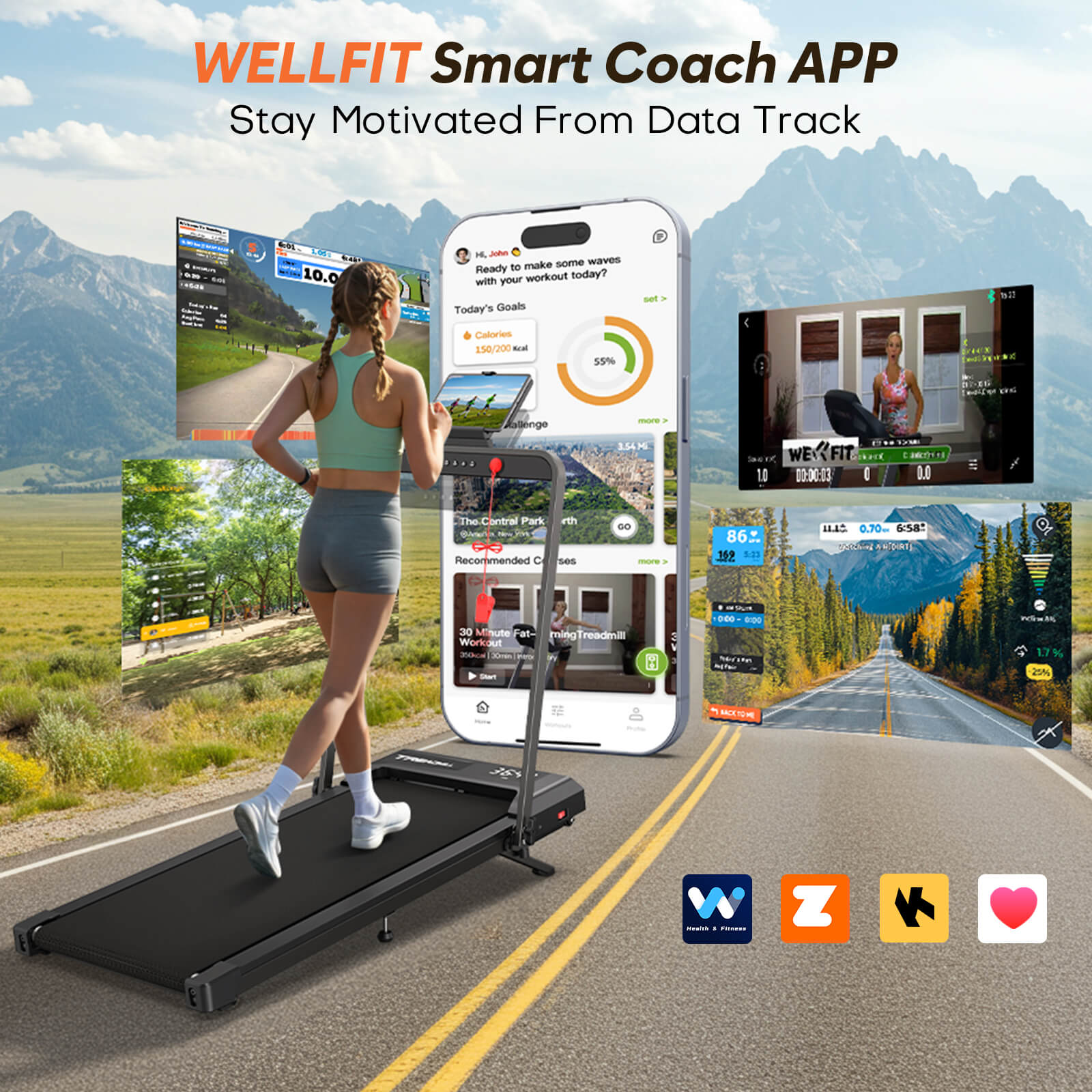 TM034 Folding Treadmill With 10% Incline