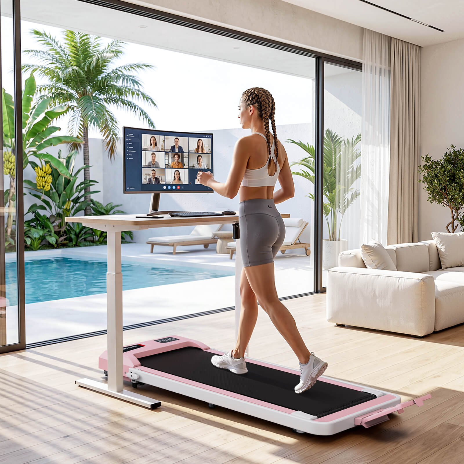 TM034 Folding Treadmill With 10% Incline