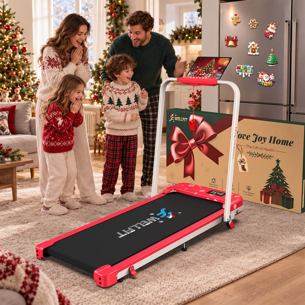 TM037 Christmas Edition-10% Incline Folding Treadmill
