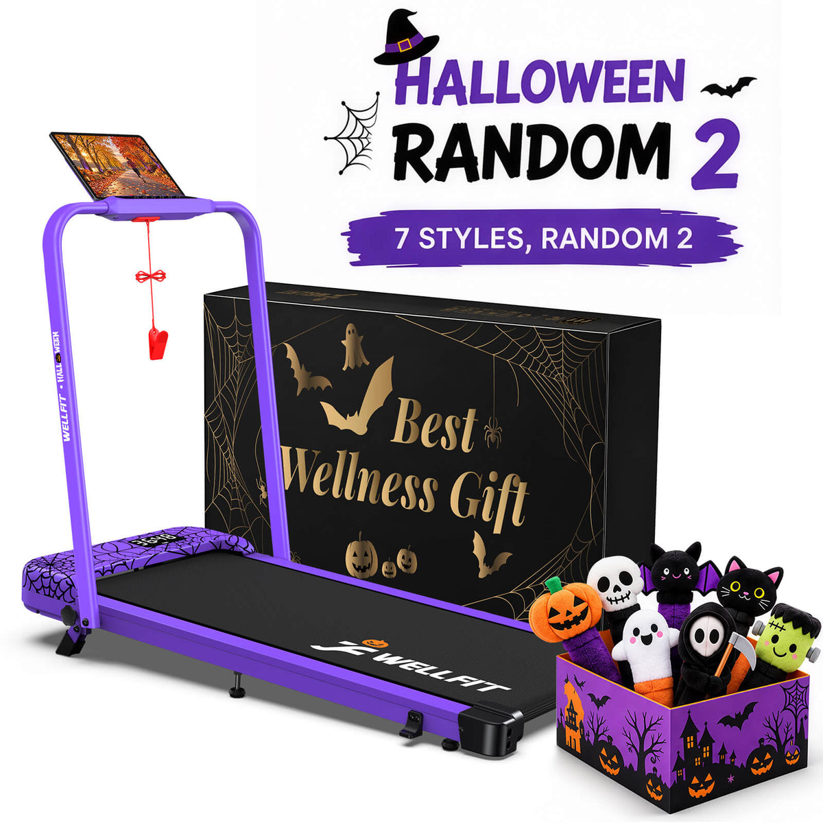 TM037 Halloween Edition-10% Incline Folding Walking Pad Treadmill