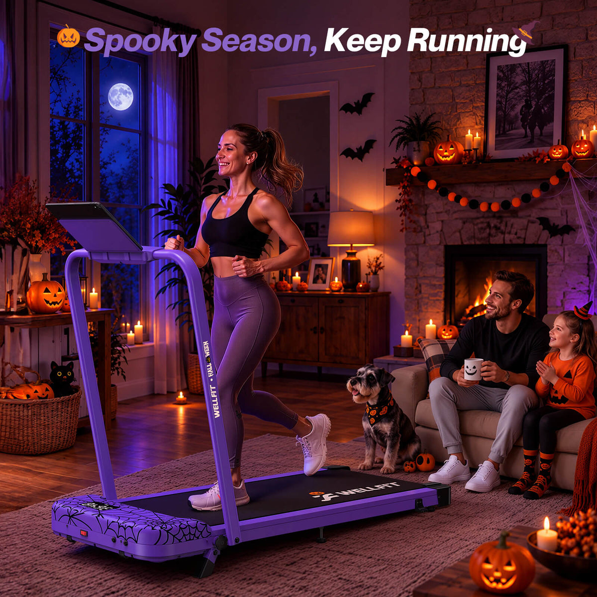 TM037 Halloween Edition-10% Incline Folding Walking Pad Treadmill