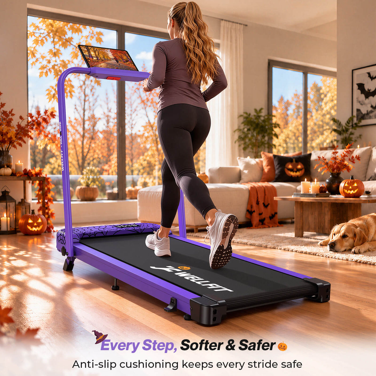 TM037 Halloween Edition-10% Incline Folding Walking Pad Treadmill