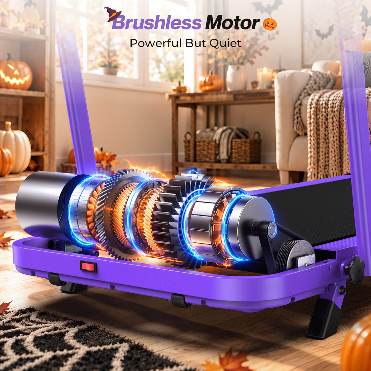 TM037 Halloween Edition-10% Incline Folding Walking Pad Treadmill