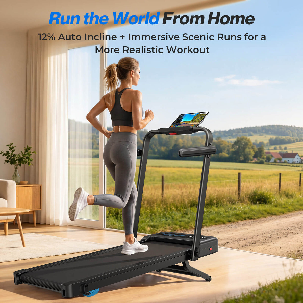 TM037 Pro Folding 12% Auto Incline Treadmill Powered by Bosch® Motor