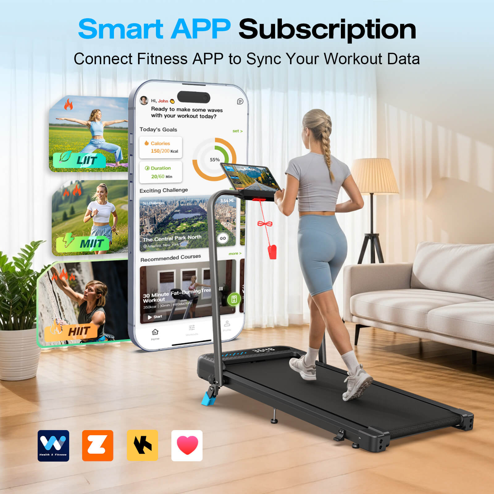 WELLFIT TM037_fold-flat treadmill with free app subscription 1600x1600