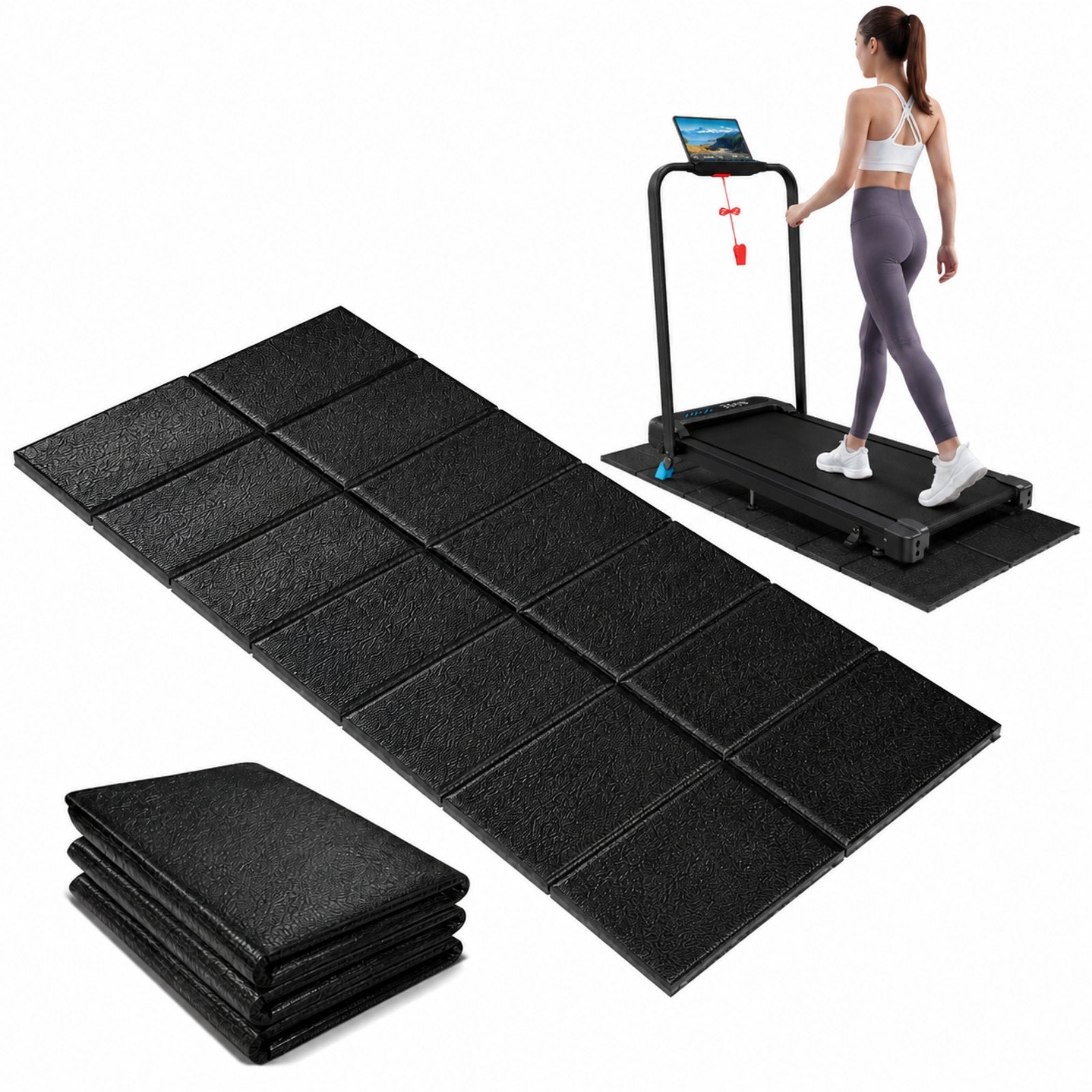 WELLFIT Foldable PVC, Higher Density Treadmill Mat