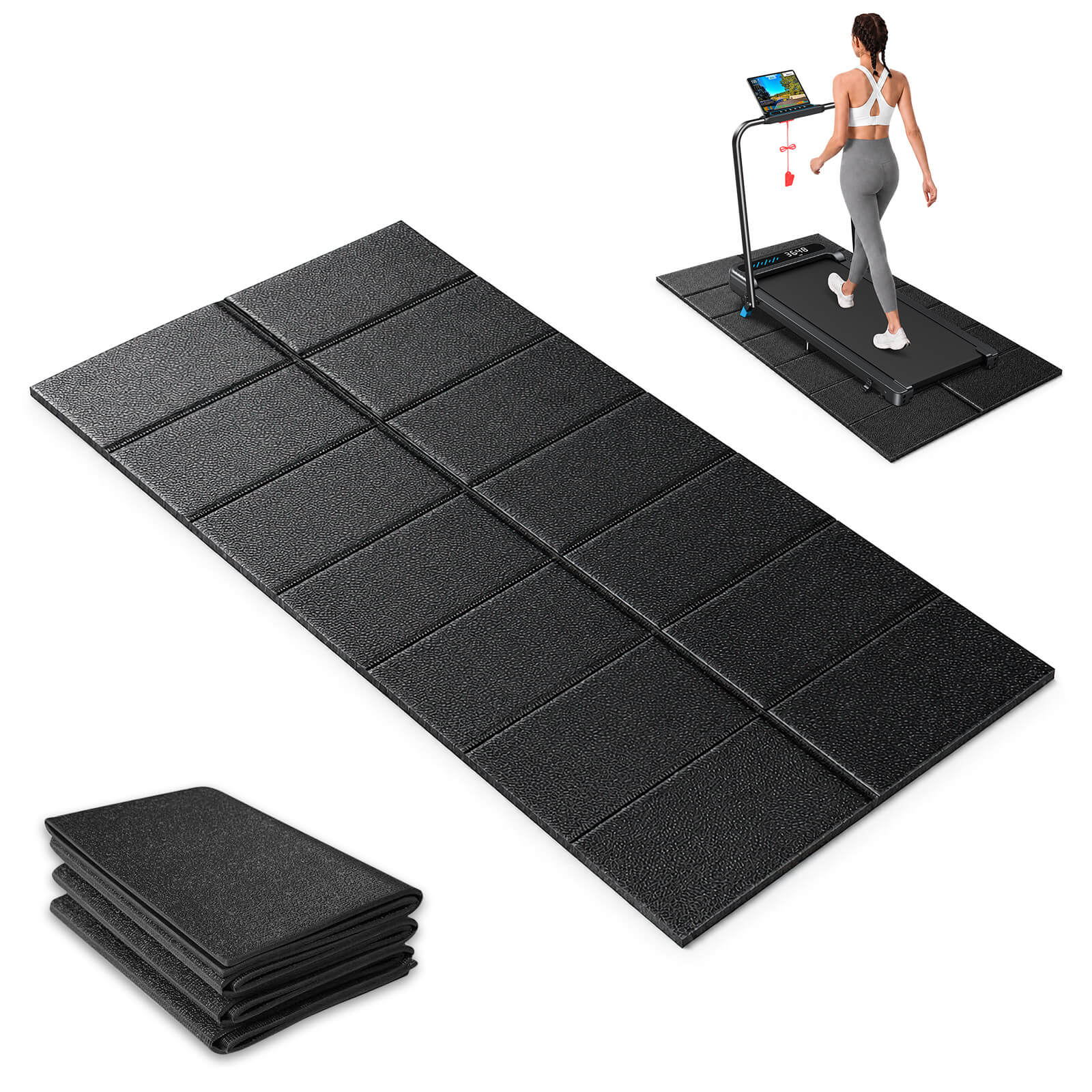 WELLFIT Foldable PVC, Higher Density Treadmill Mat