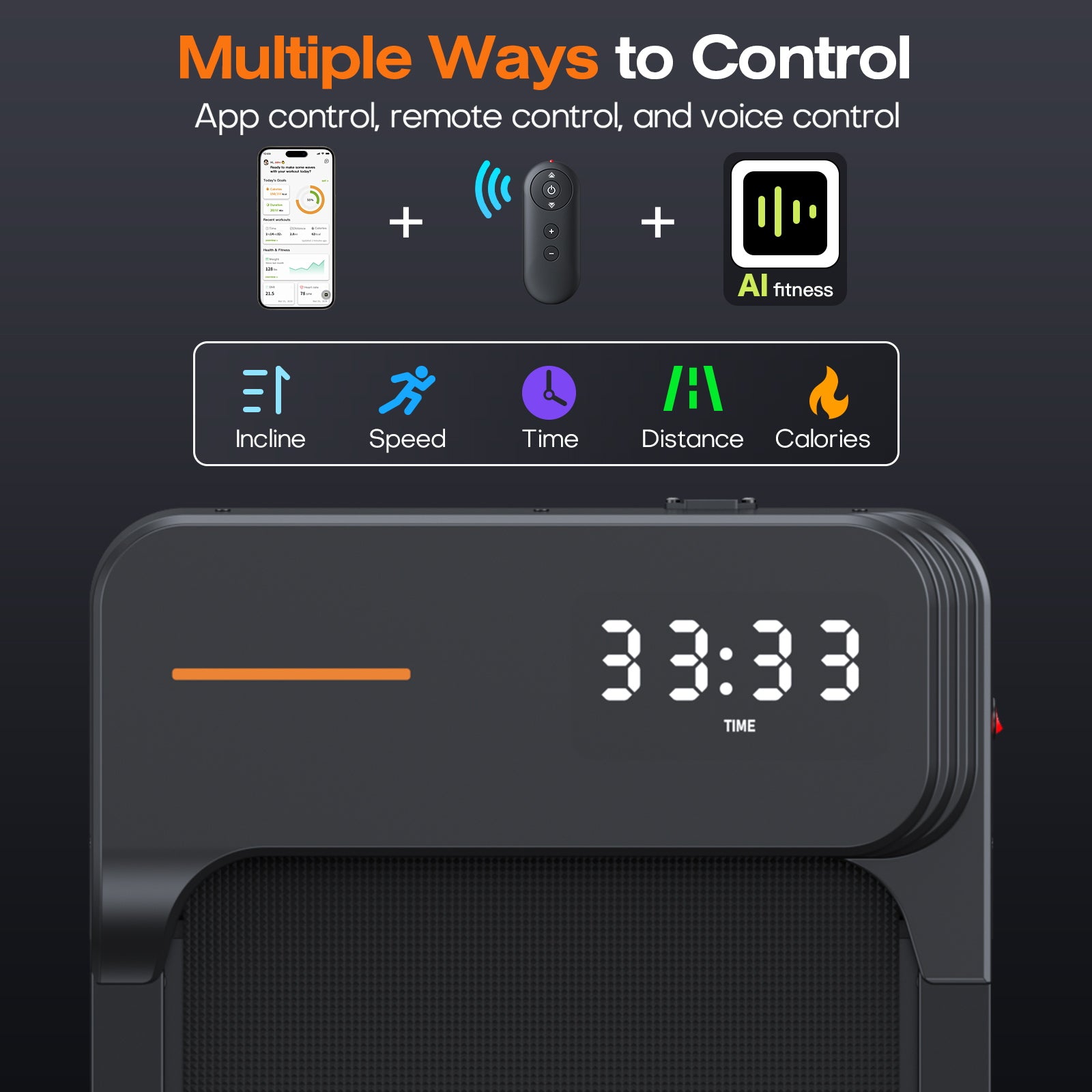 WELLFIT WP017 walking pad with remote control