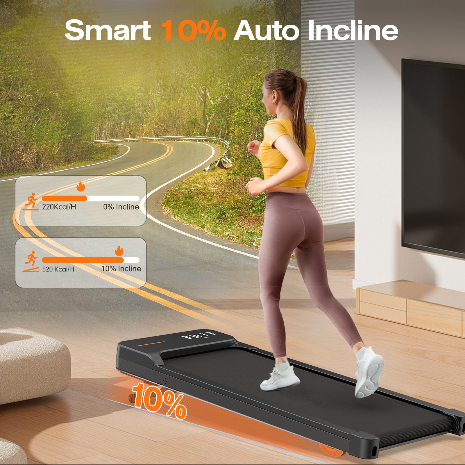 WELLFIT WP017 smart incline walking pad for samll place