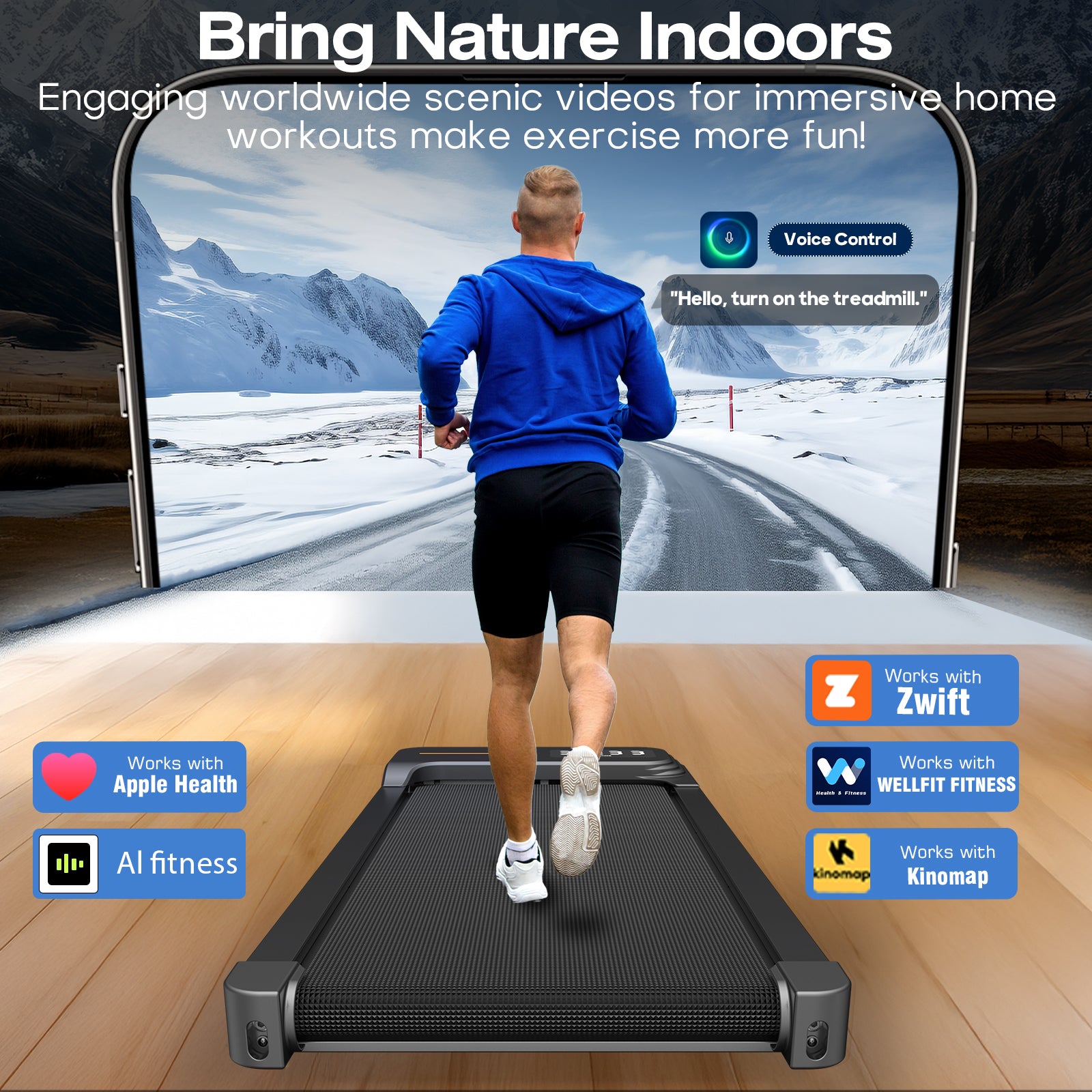 WELLFIT WP017 Treadmill with free APP subscription