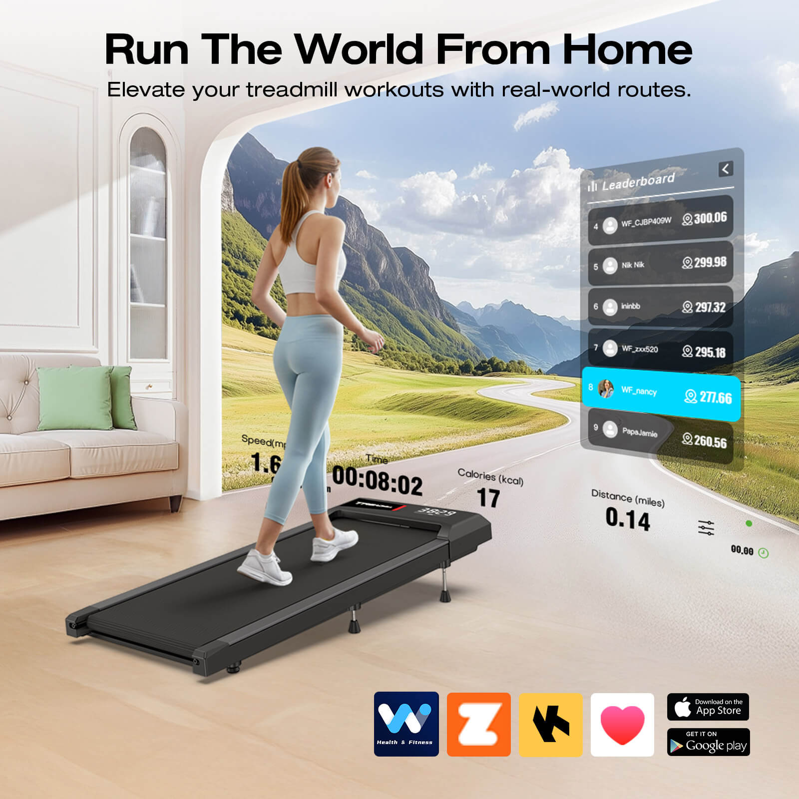 WELLFIT WP023 walking pad with 265 lb capacity