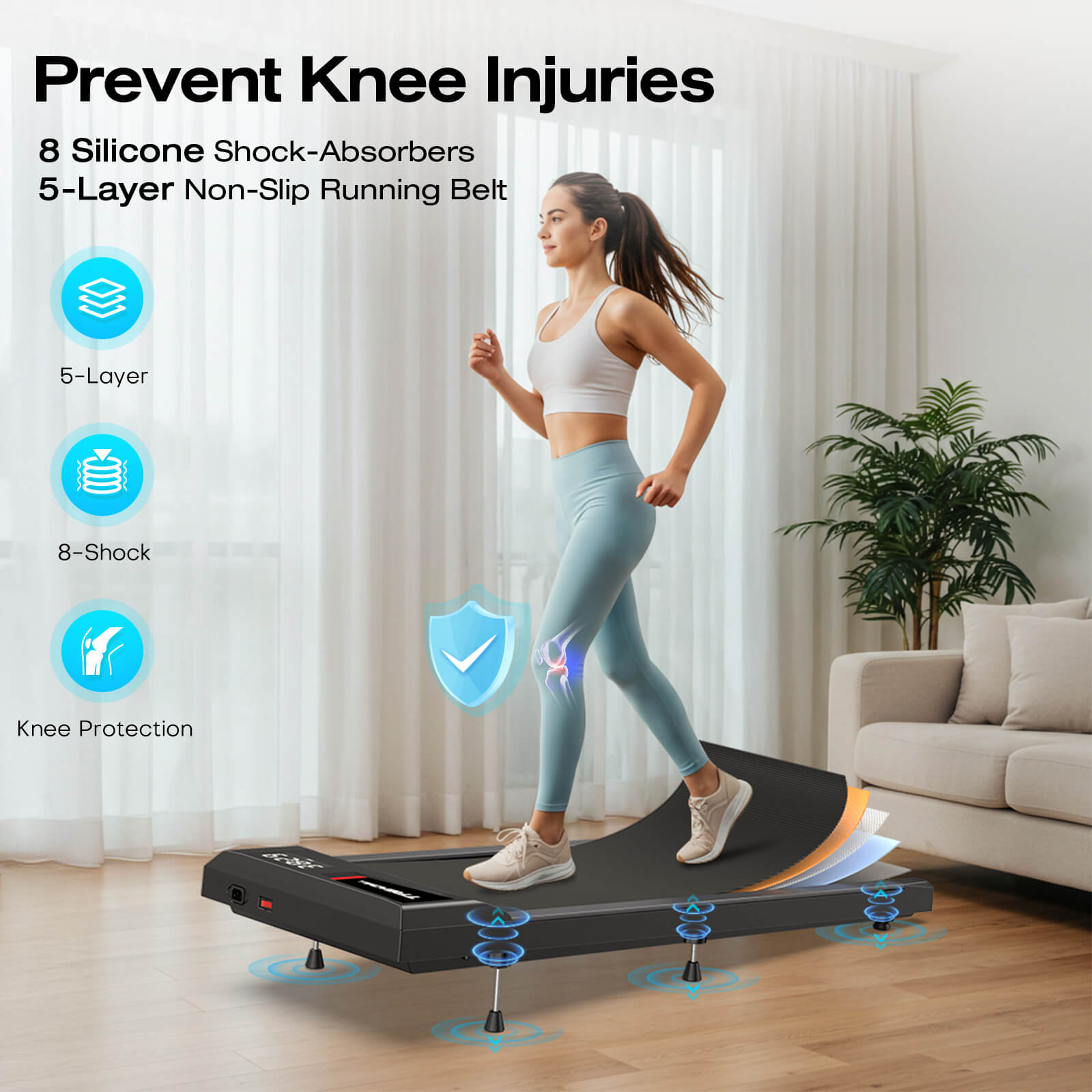 WELLFIT WP023 walking pad with incline and high speed