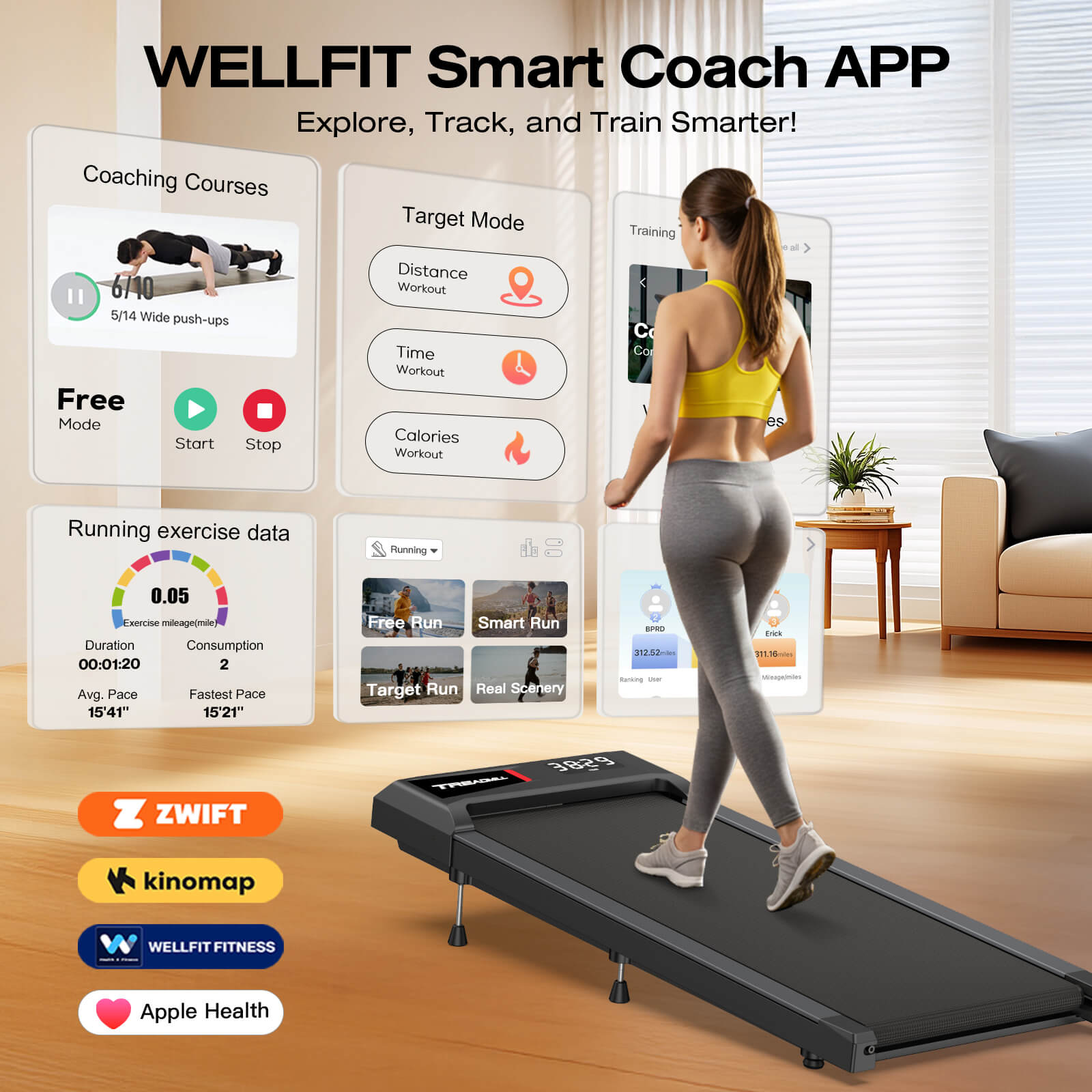 WELLFIT WP023 walking pad plus size