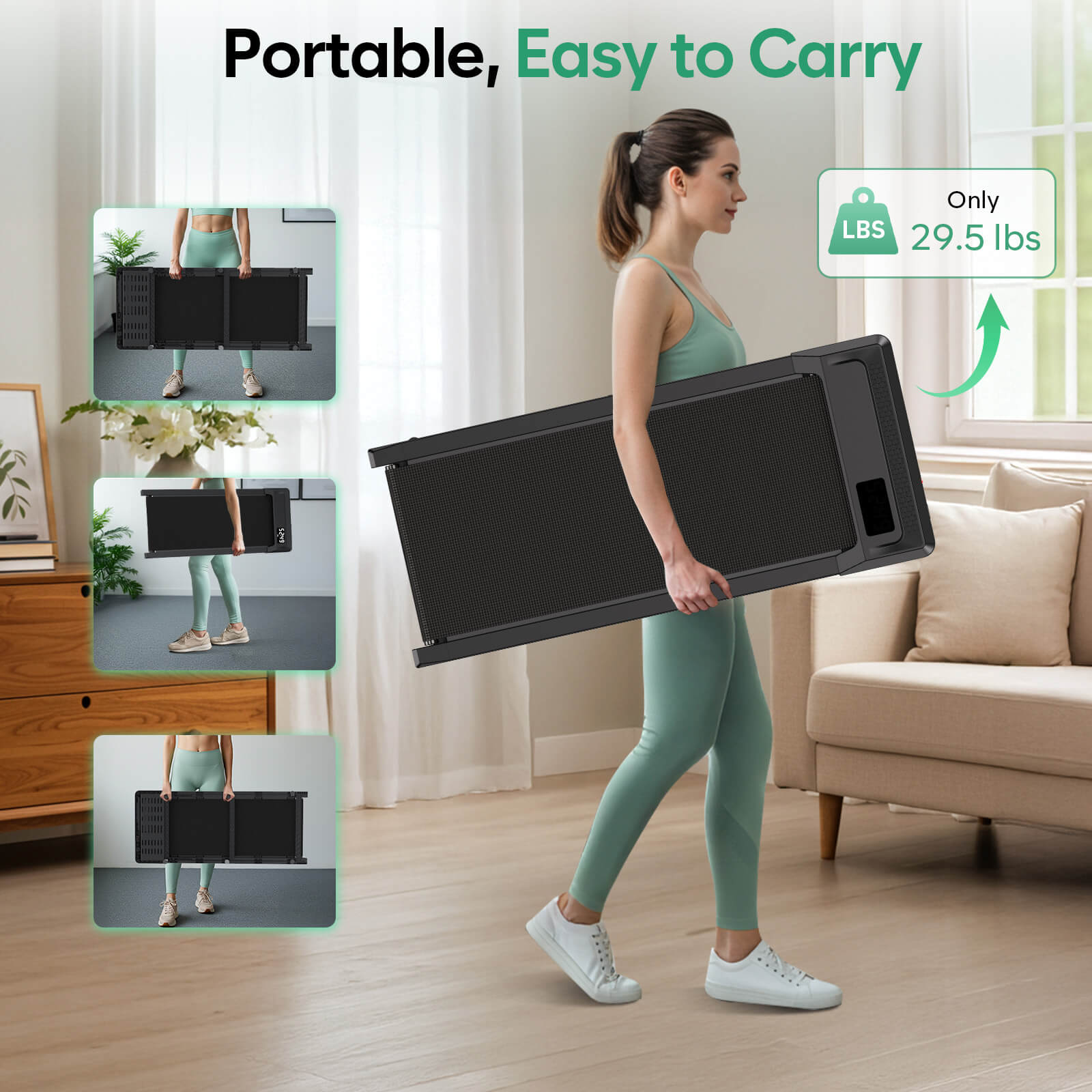 WP028- Light Weight Under Desk Walking Pad With 10% Incline