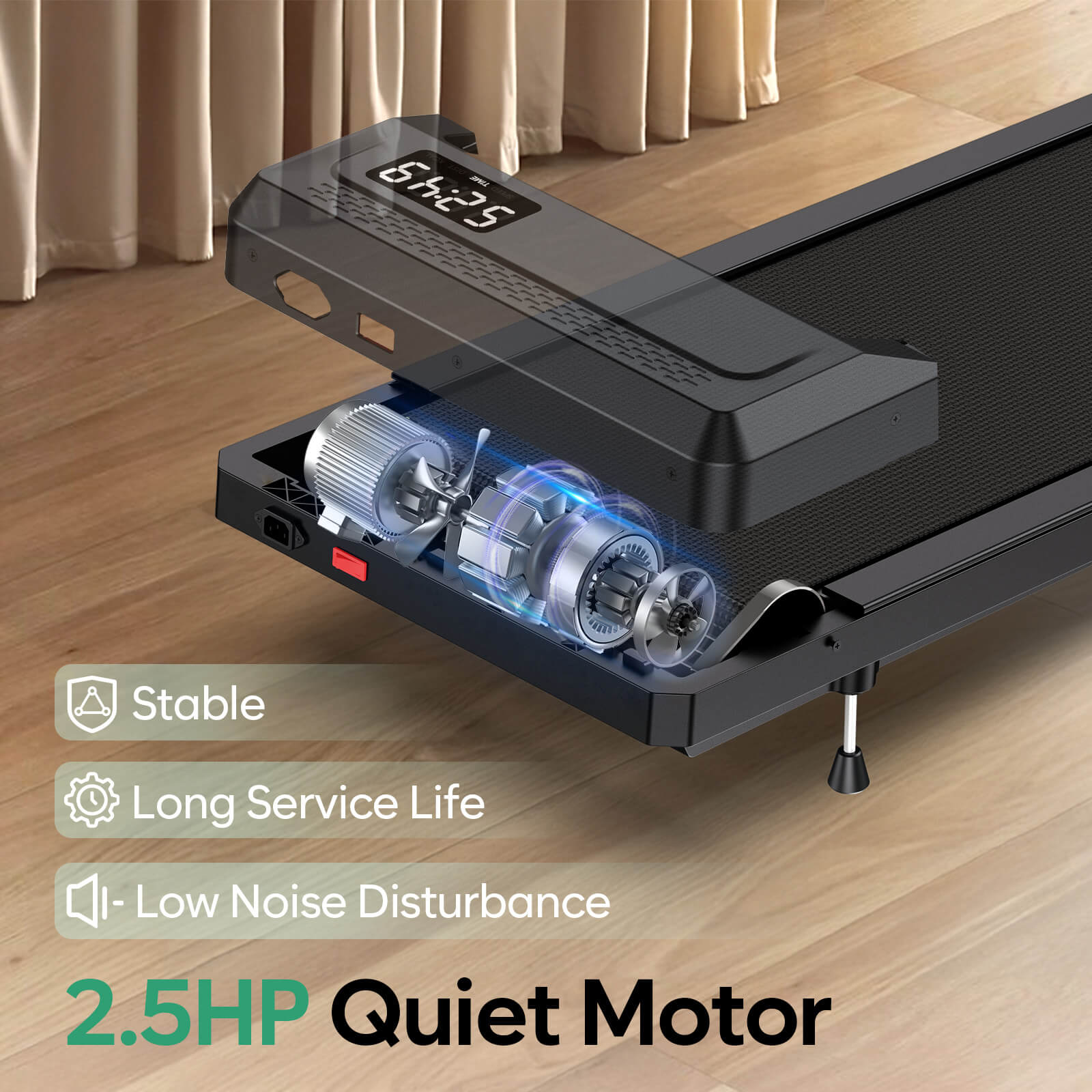 WP028- Light Weight Under Desk Walking Pad With 10% Incline