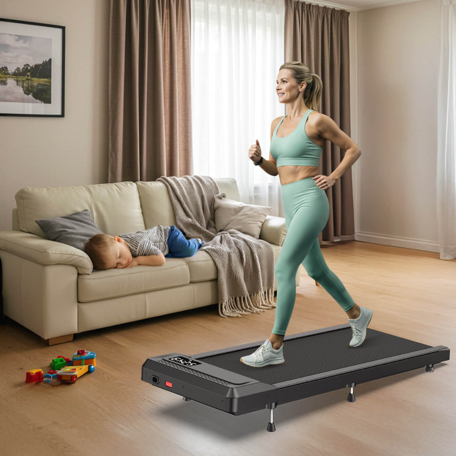 WP028 - Under Desk Walking Pad With 10% Incline-2
