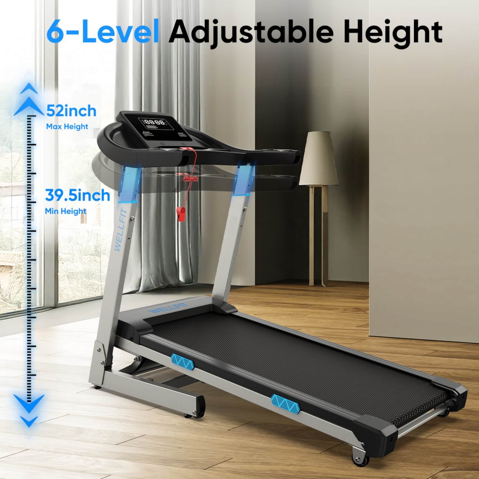 WELLFIT TM007 walking treadmill for tall person