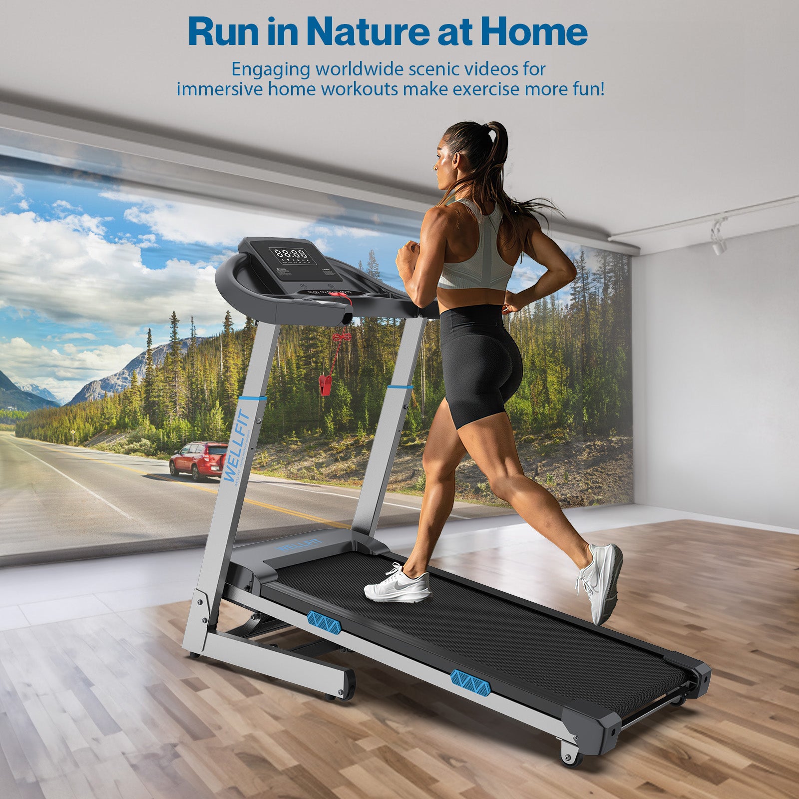 WELLFIT TM007 best foldable treadmill for heavy person