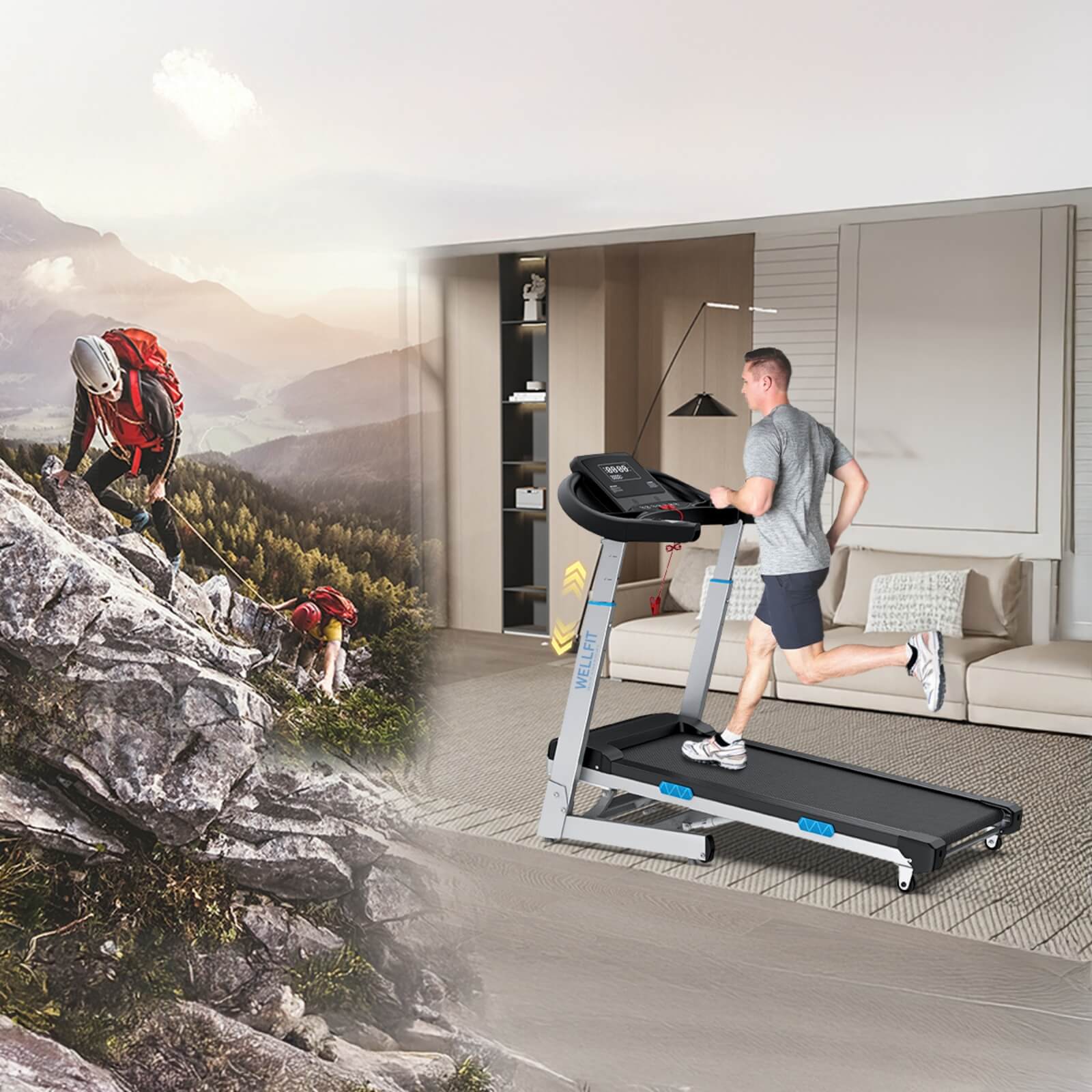 WELLFIT TM007 best incline treadmill workout
